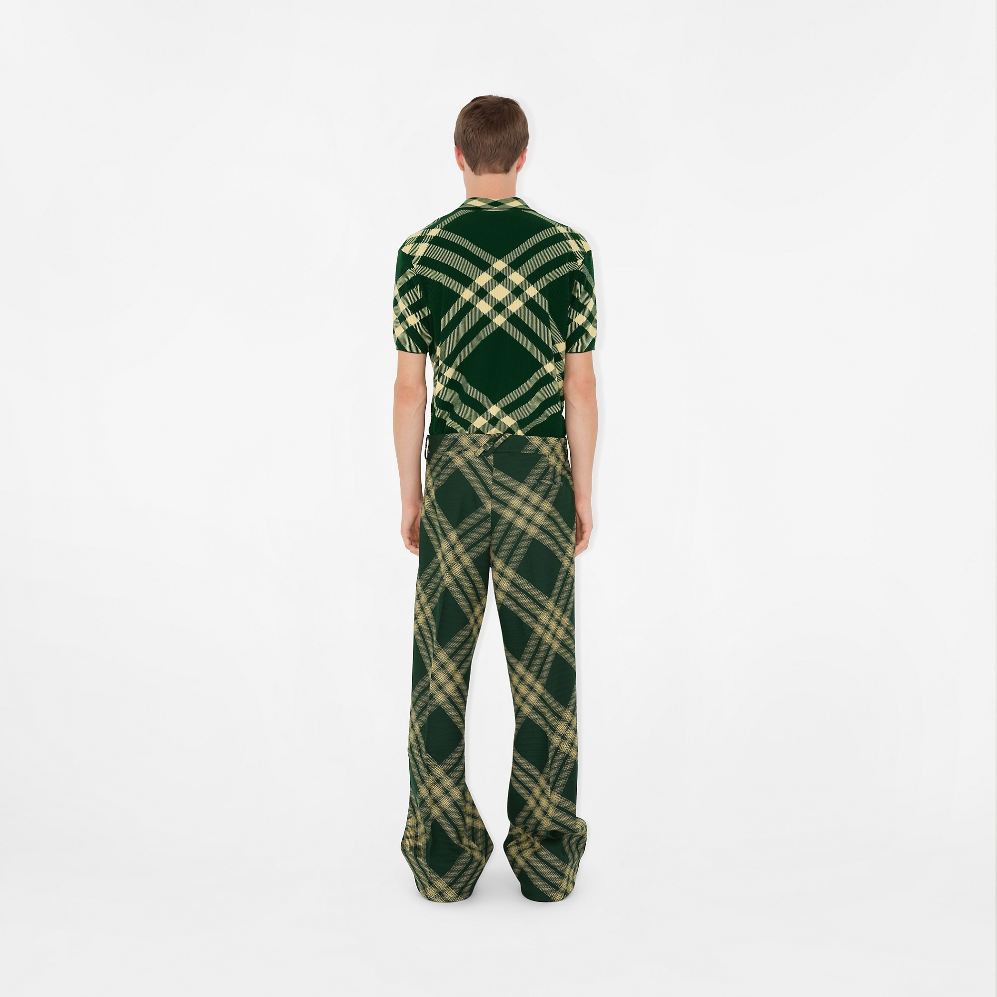 Check Wool Blend Polo Shirt - 4