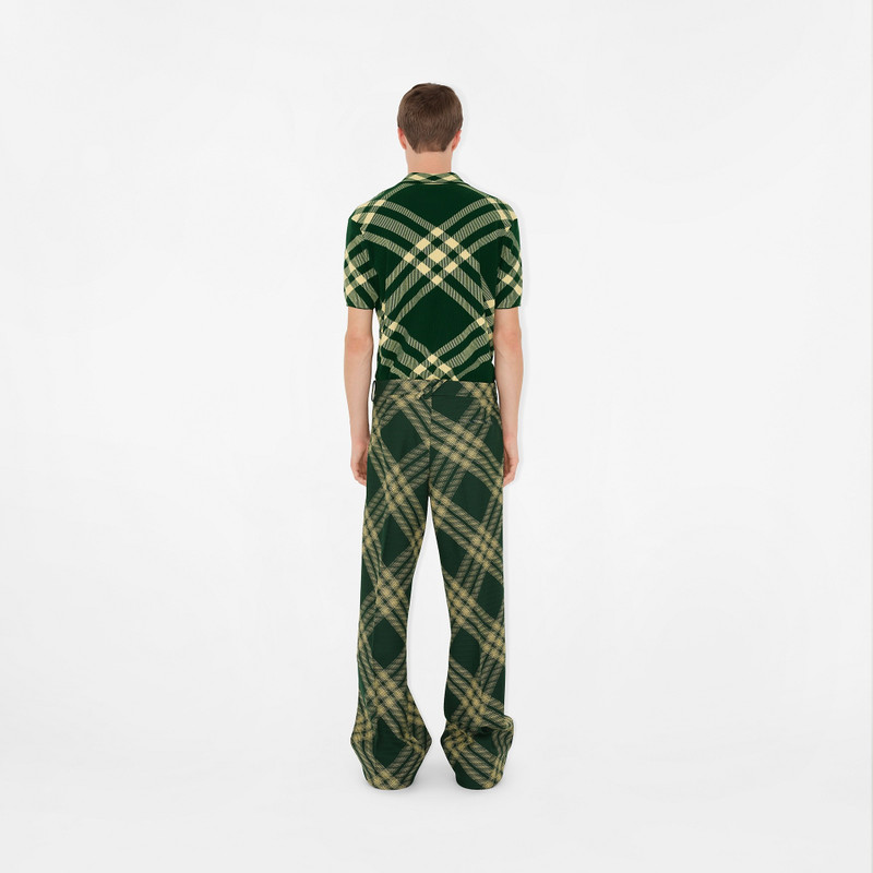 Check Wool Blend Polo Shirt 4
