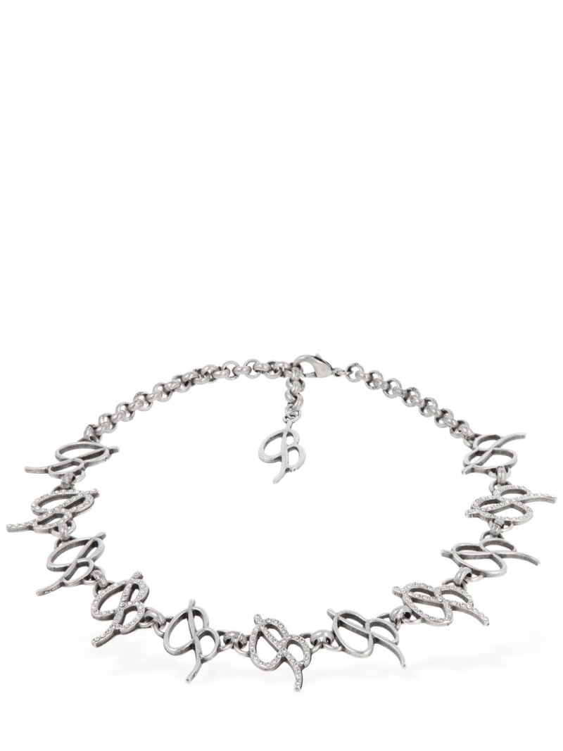 Crystal multi B logo choker - 1