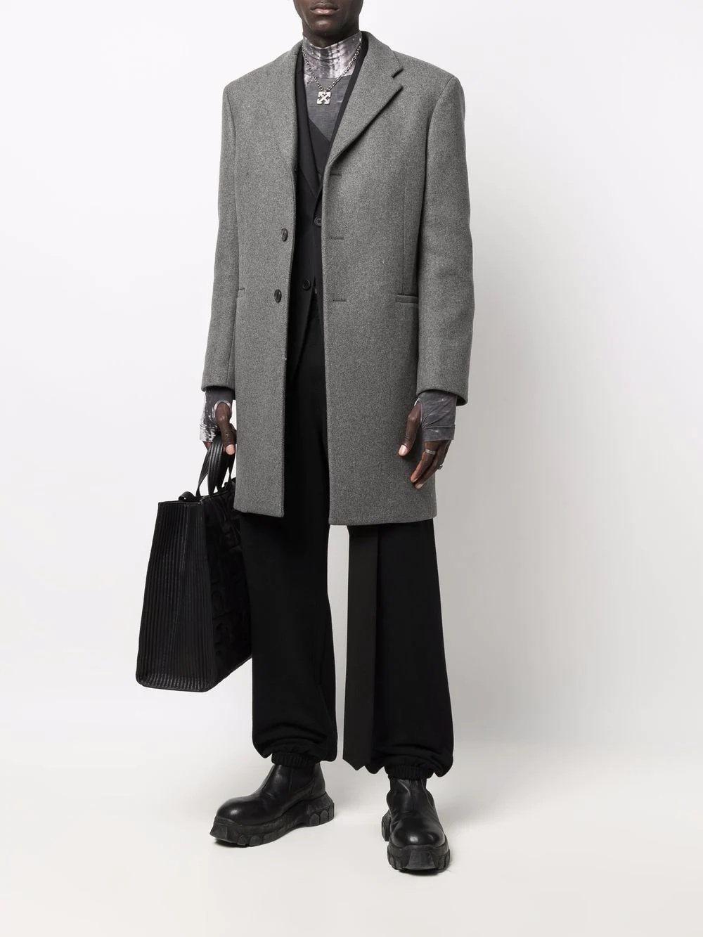 single-breasted tailored coat - 2