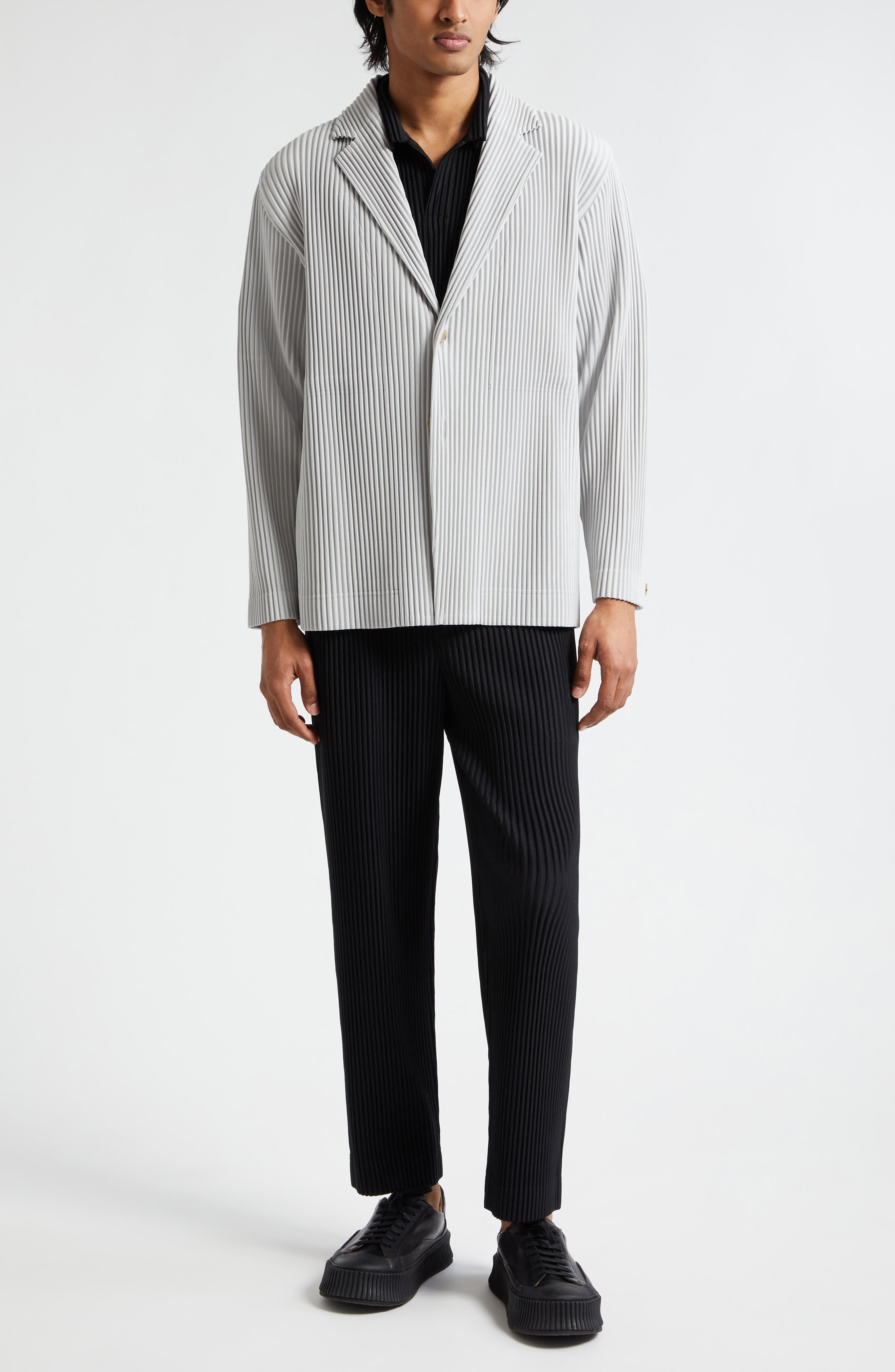 Homme Plissé Issey Miyake Pleated Blazer in Light Gray at Nordstrom - 2