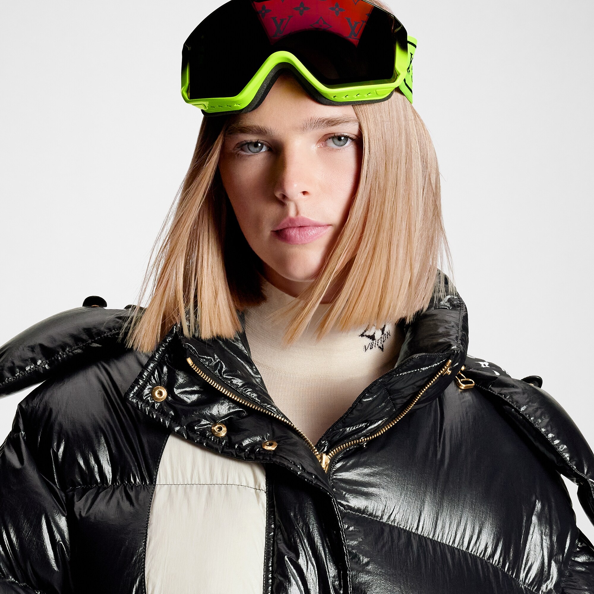 Abstract Monogram Flower Puffer Jacket - 2