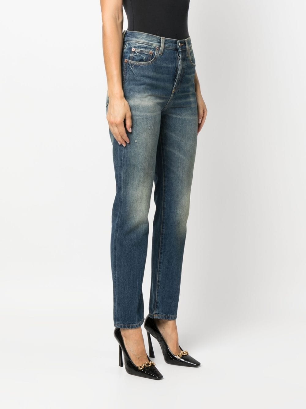 mid-rise straight-leg jeans - 6