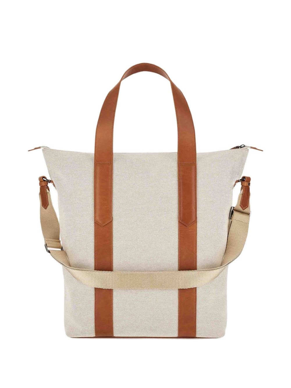 leather-trimmed tote bag - 4