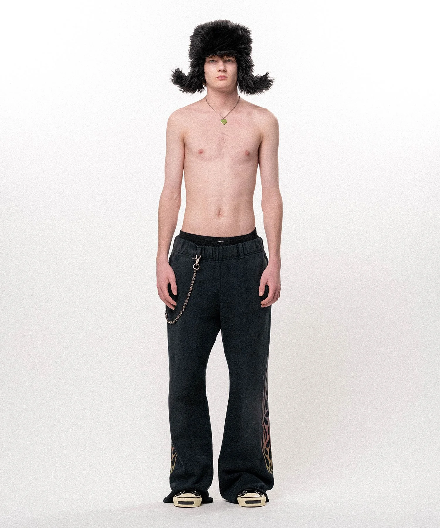 "FLAME" Bootcut Sweat Pants - 1