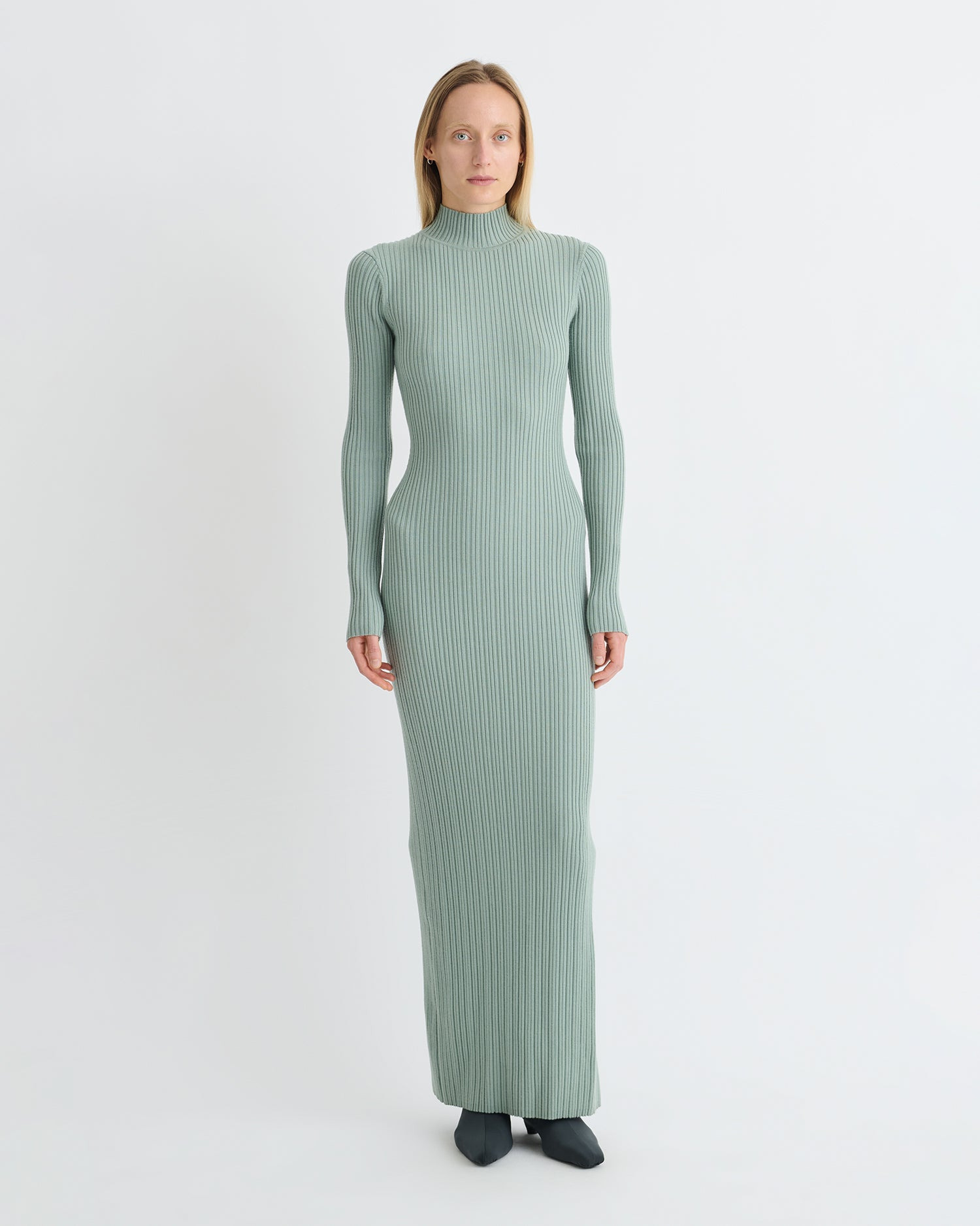 Fine Merino Rib Long Dress - 3