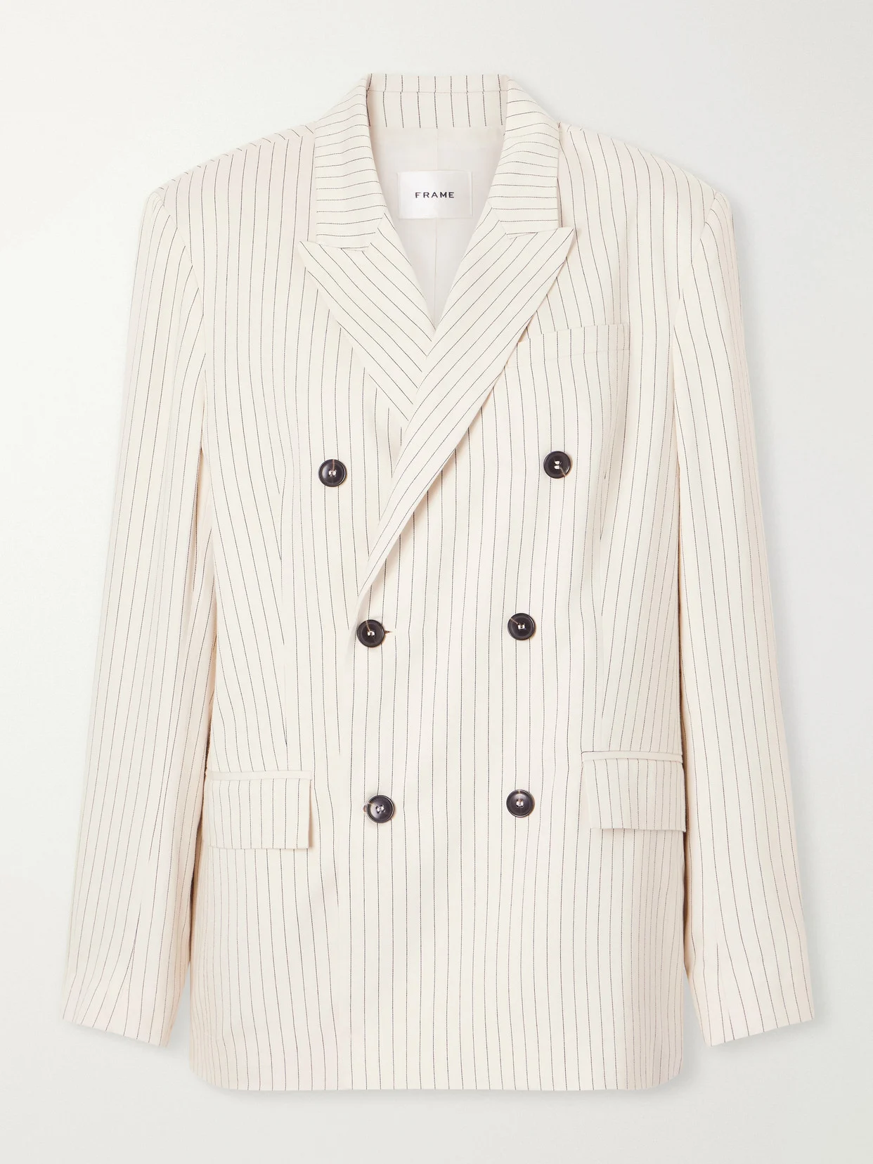 The Avenue Double-breasted Striped Blazer - 1