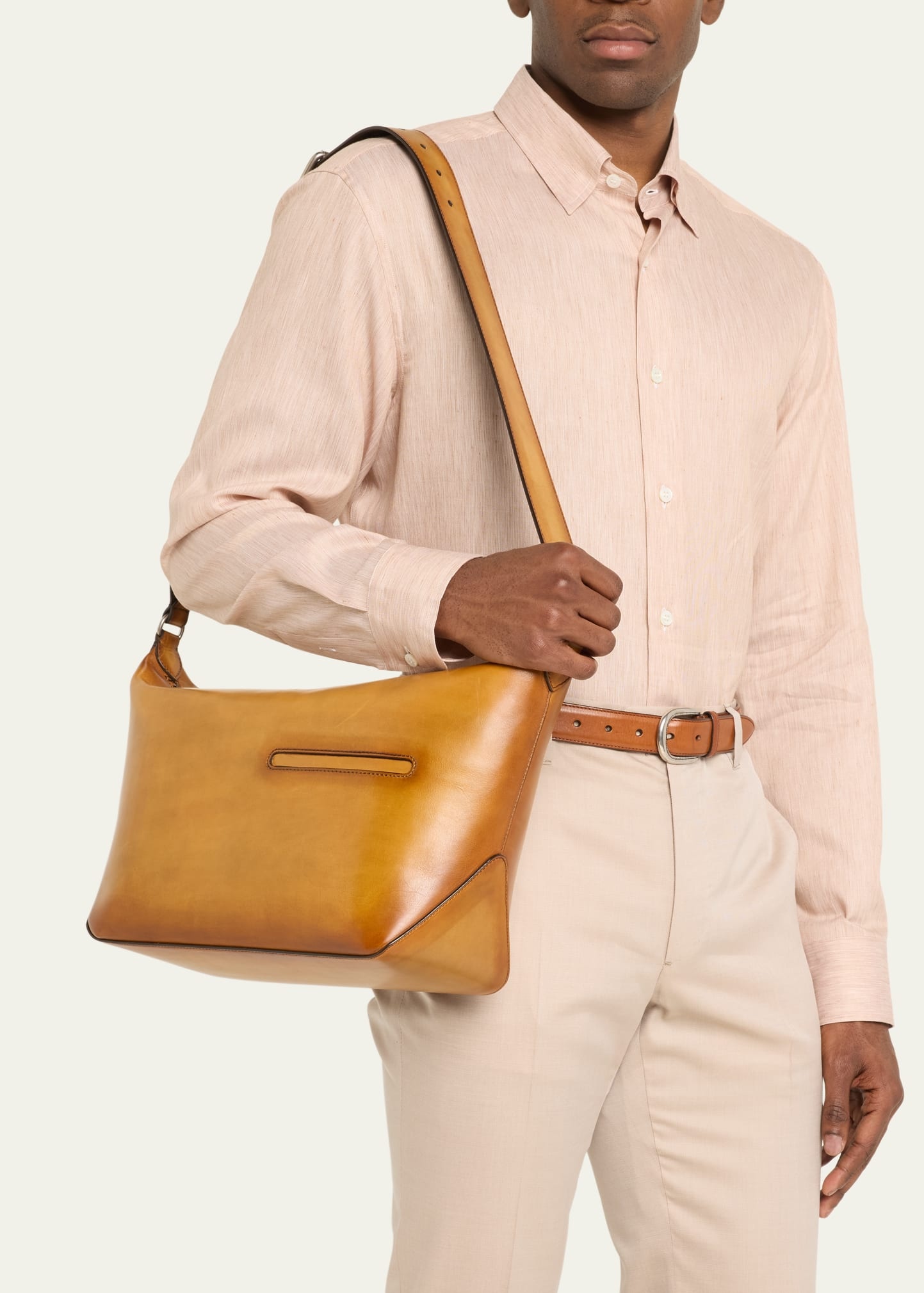 Men's Small Venezia Leather Shoulder Bag - 2