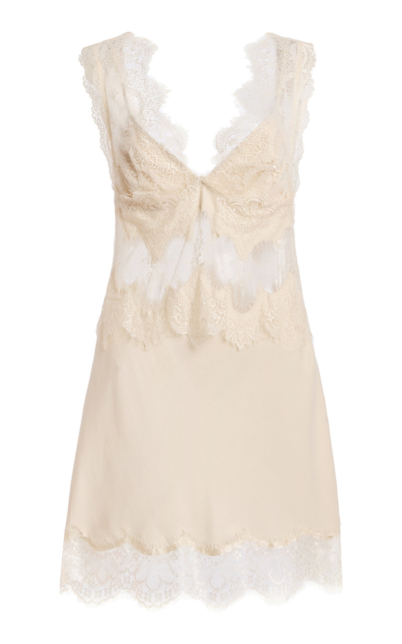 Visions Lace Mini Dress ivory 1