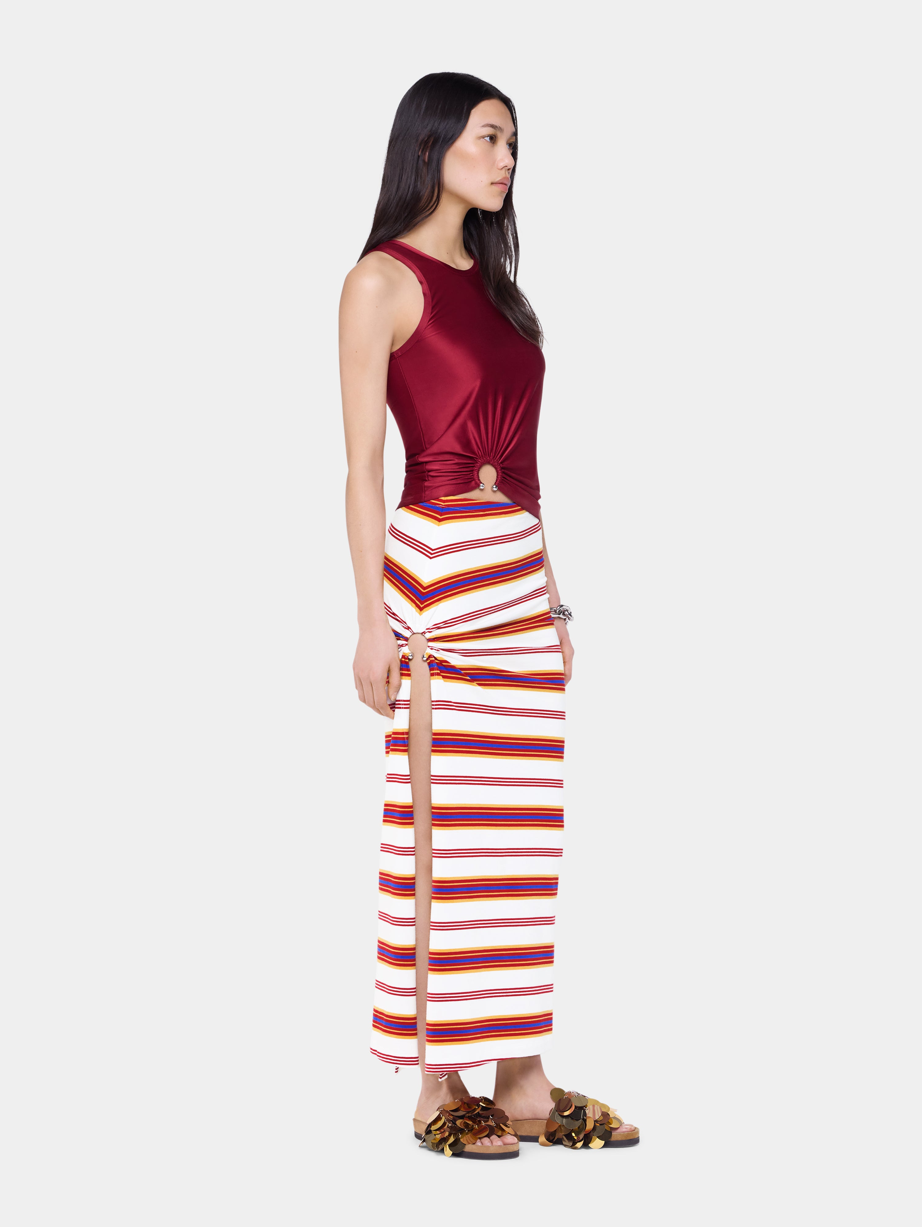 DRAPED LONG SKIRT IN JERSEY - 3
