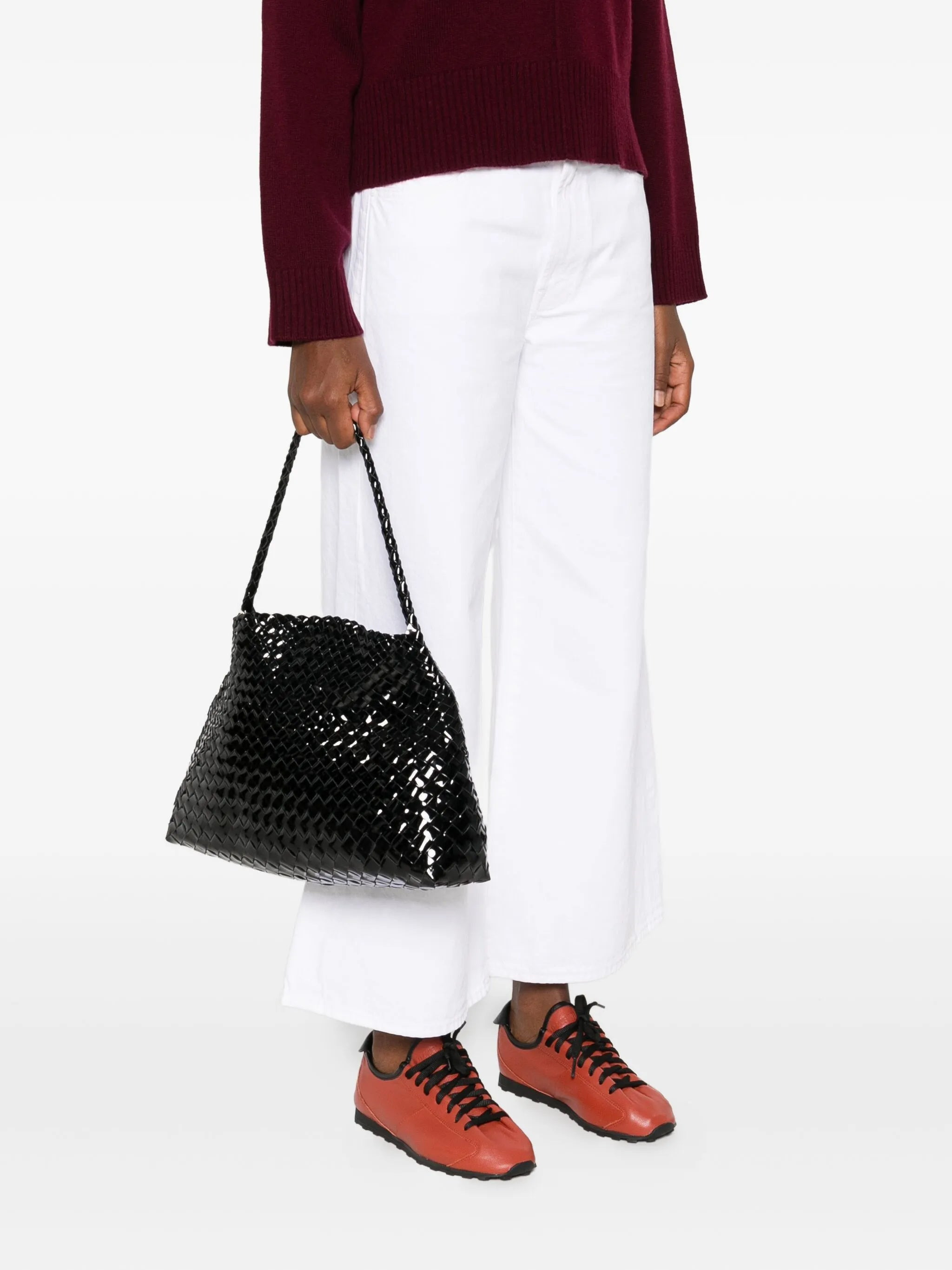Dragon Diffusion Patent-leather Woven Tote Bag - 3
