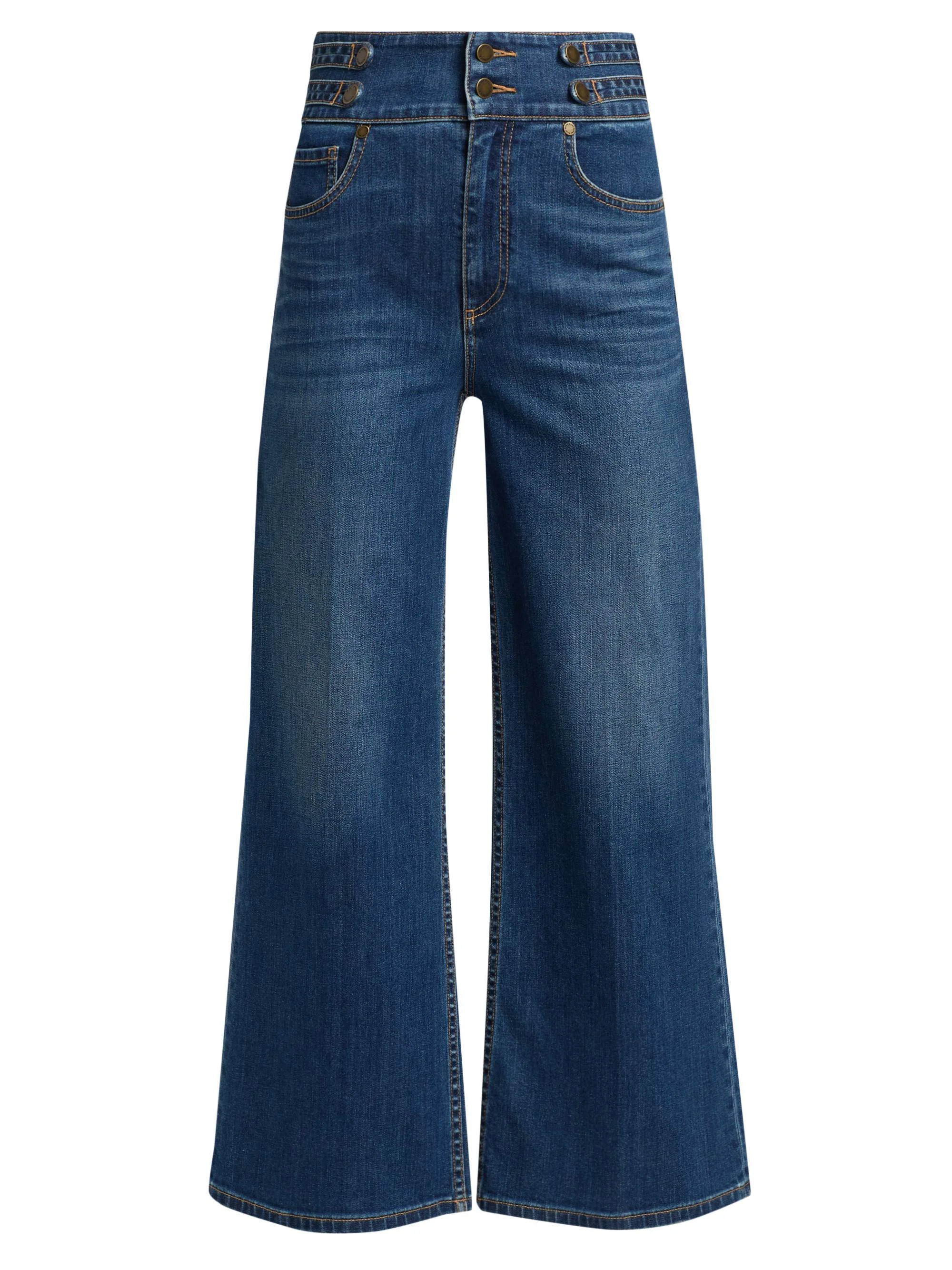 Women's Liv Wide-Leg Crop Jeans - Medium Wash - 1