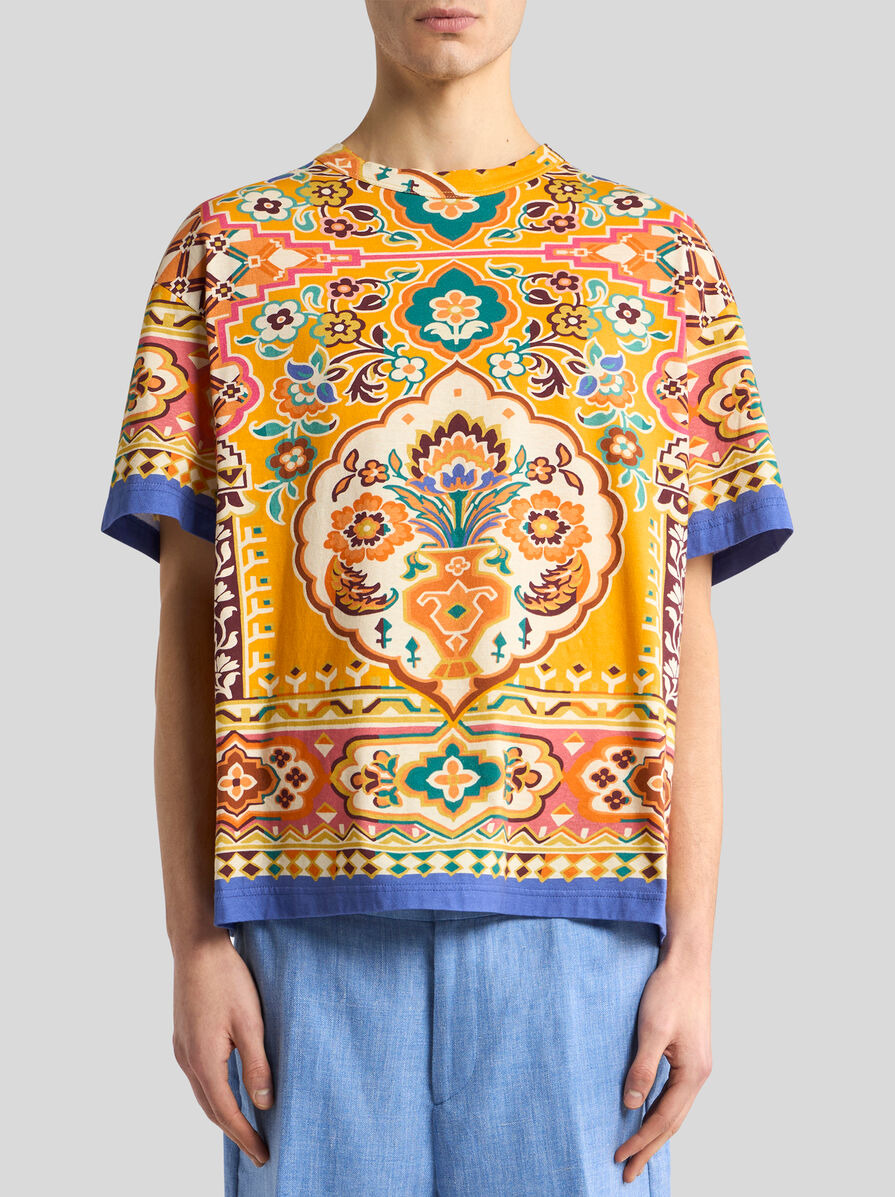 COTTON AND LINEN T-SHIRT WITH PRINT - 2