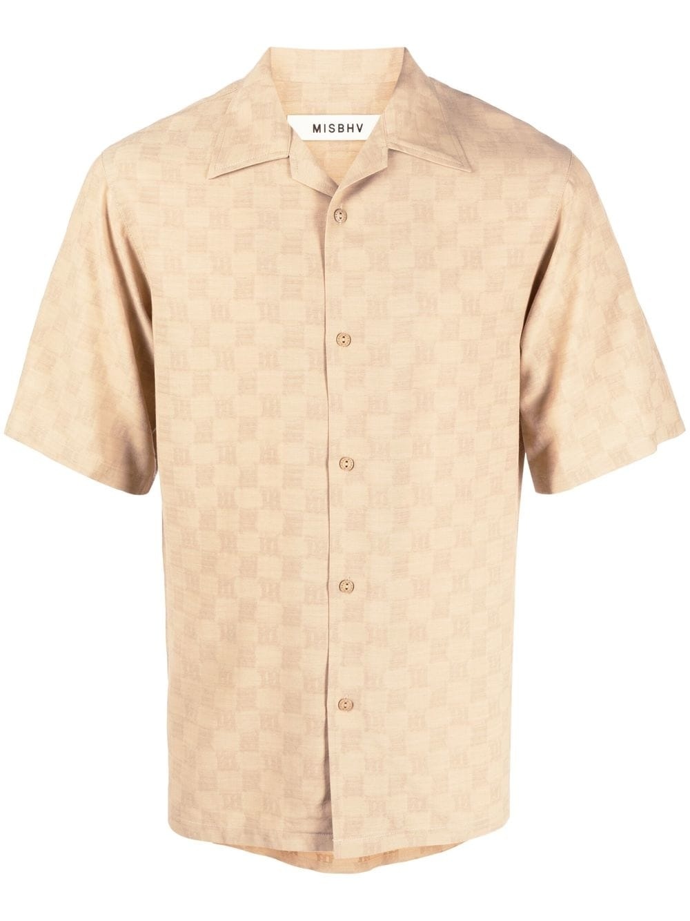 monogram-print short-sleeve shirt - 1