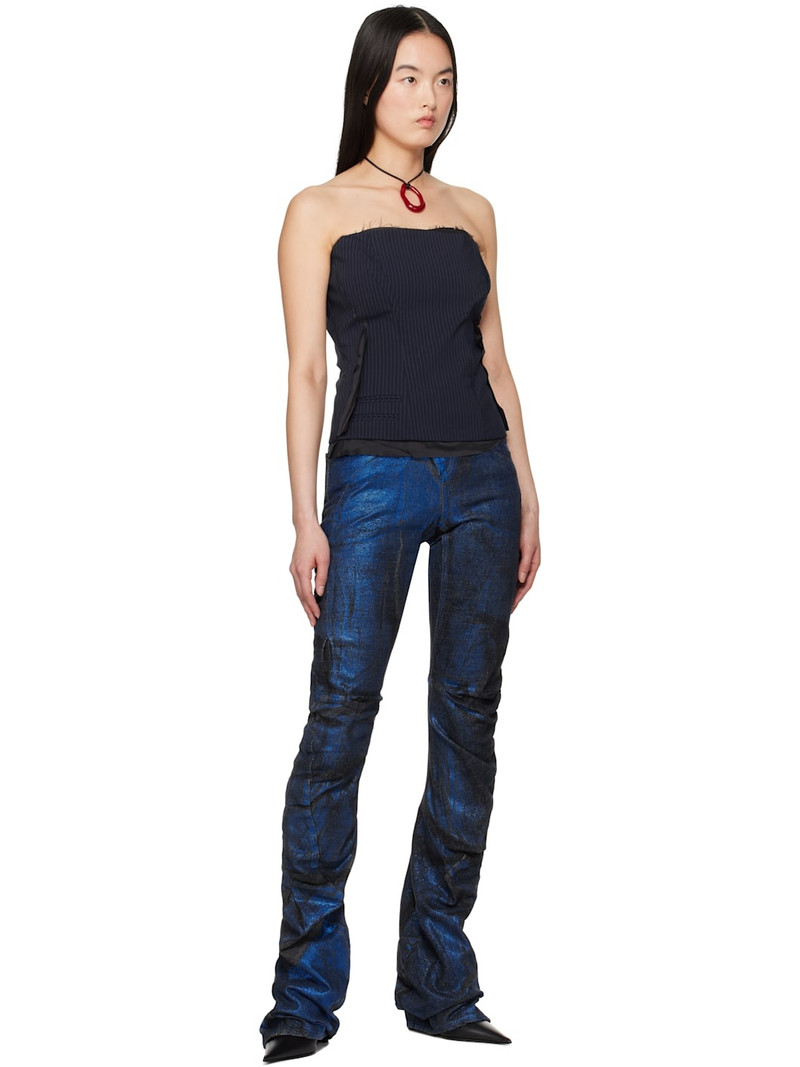OTTOLINGER SSENSE Exclusive Black & Blue Drape Denim Jeans outlook