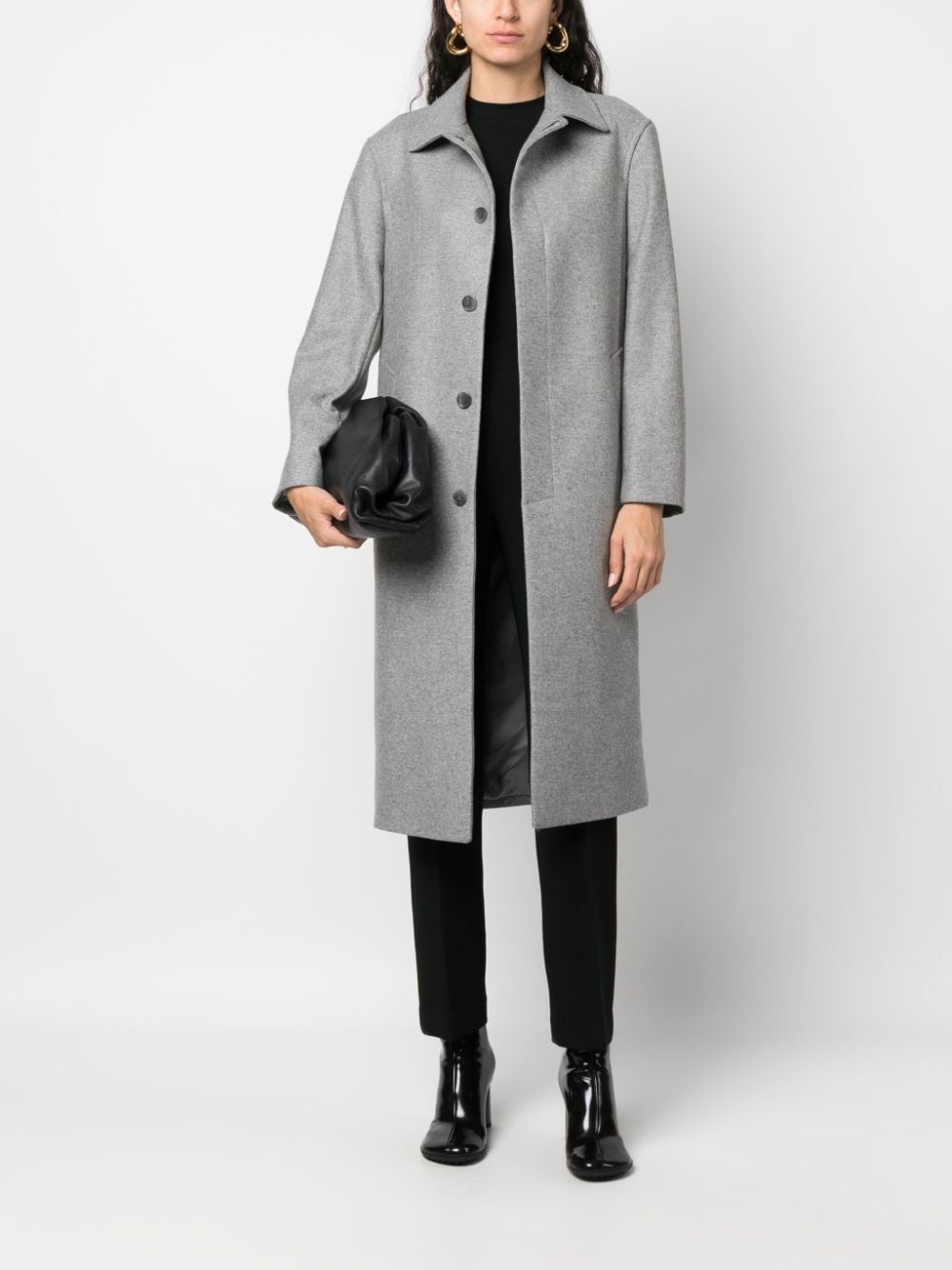 single-breasted mÃ©lange trench coat - 2