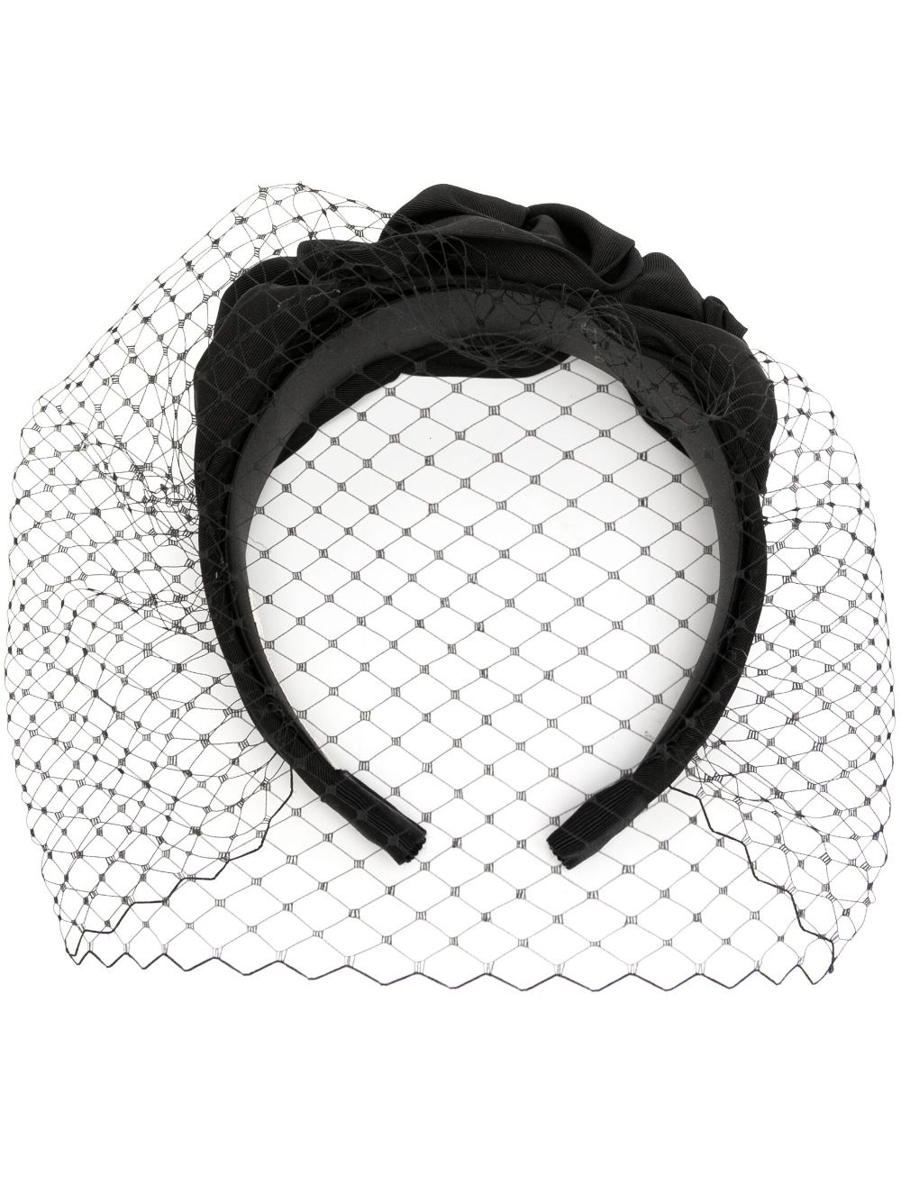 veil-detail silk hairband - 1