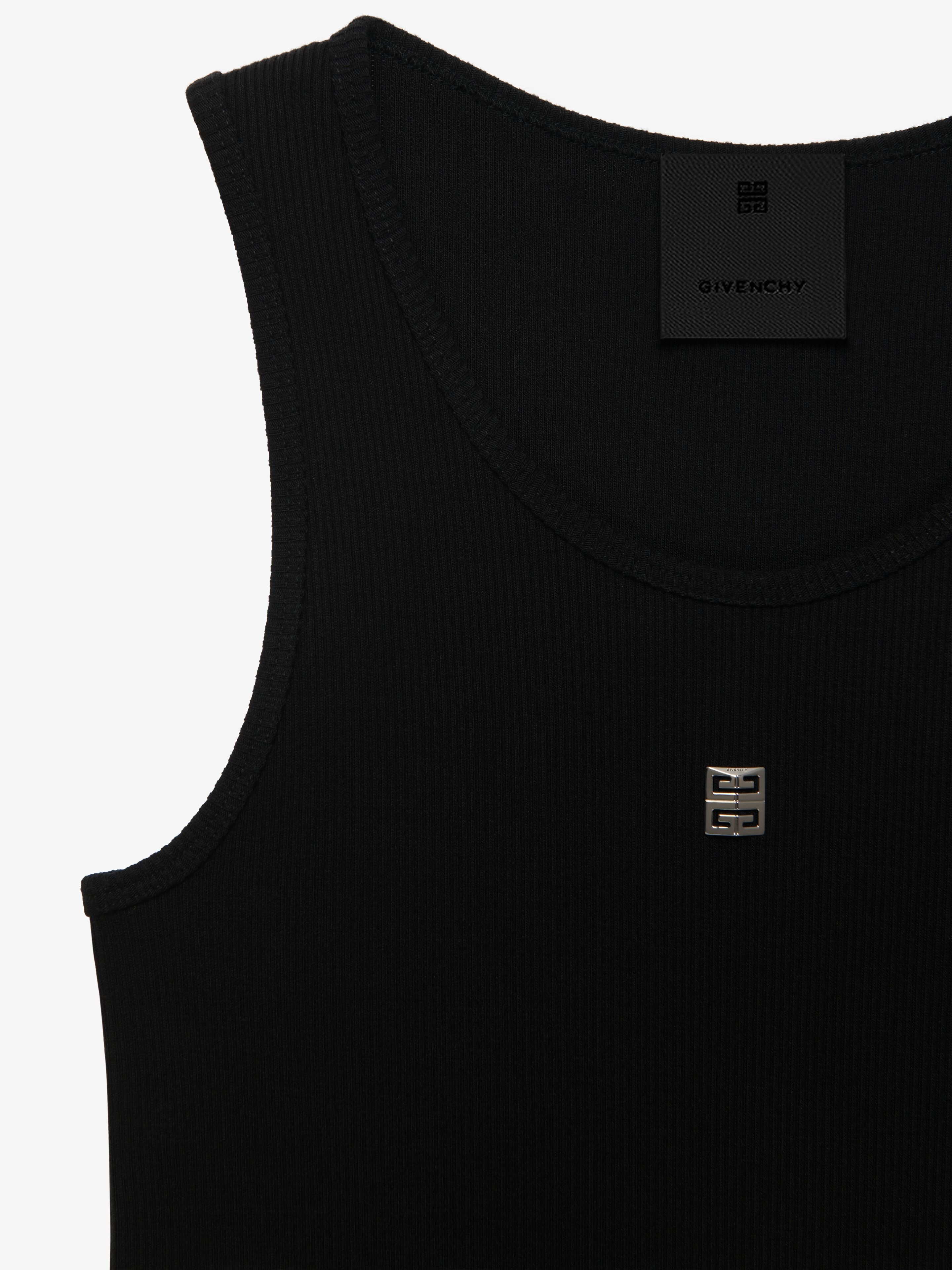 SLIM FIT TANK TOP IN COTTON WITH 4G DETAIL - 2