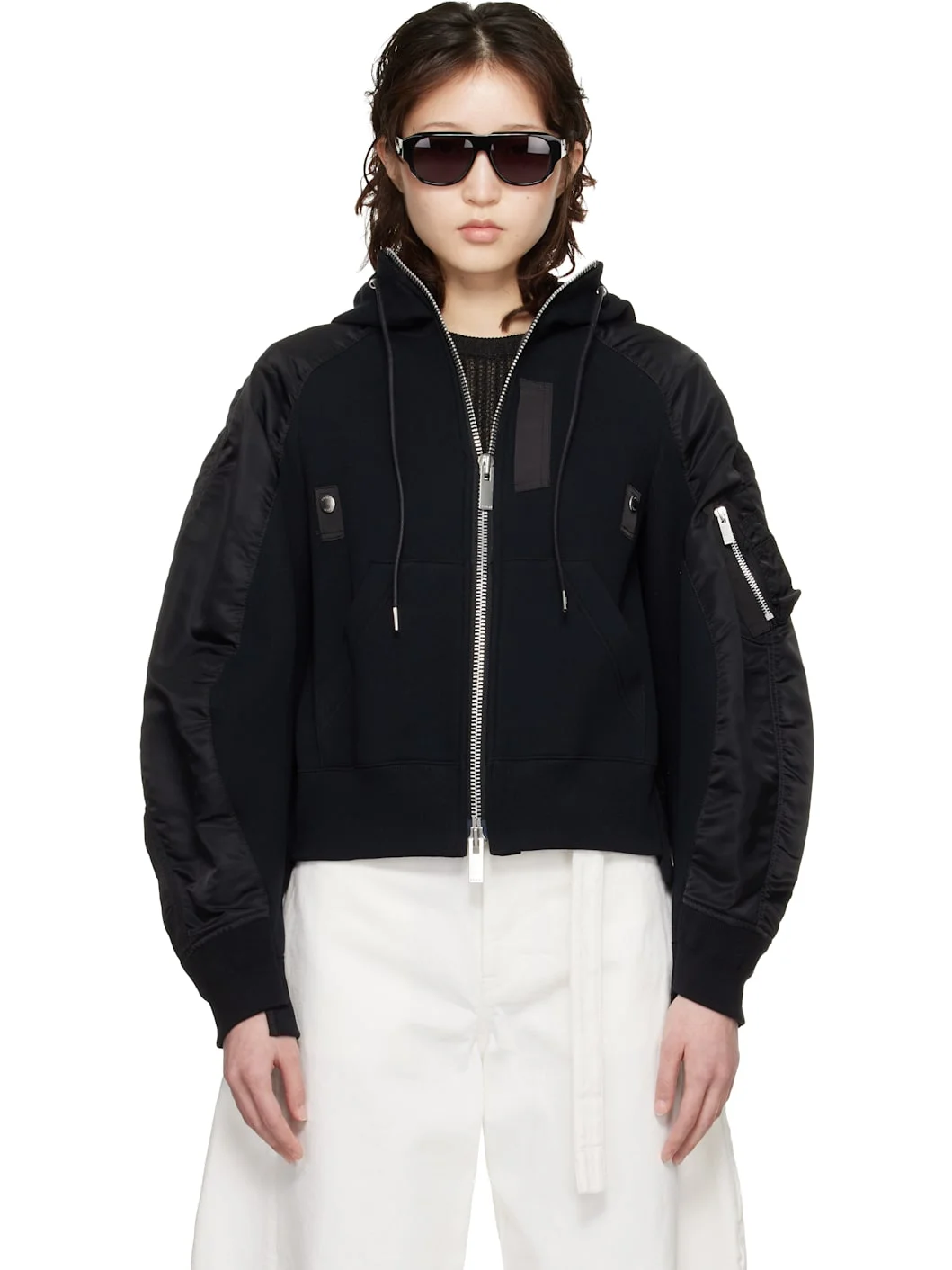 Black Sponge Sweat Hoodie - 1