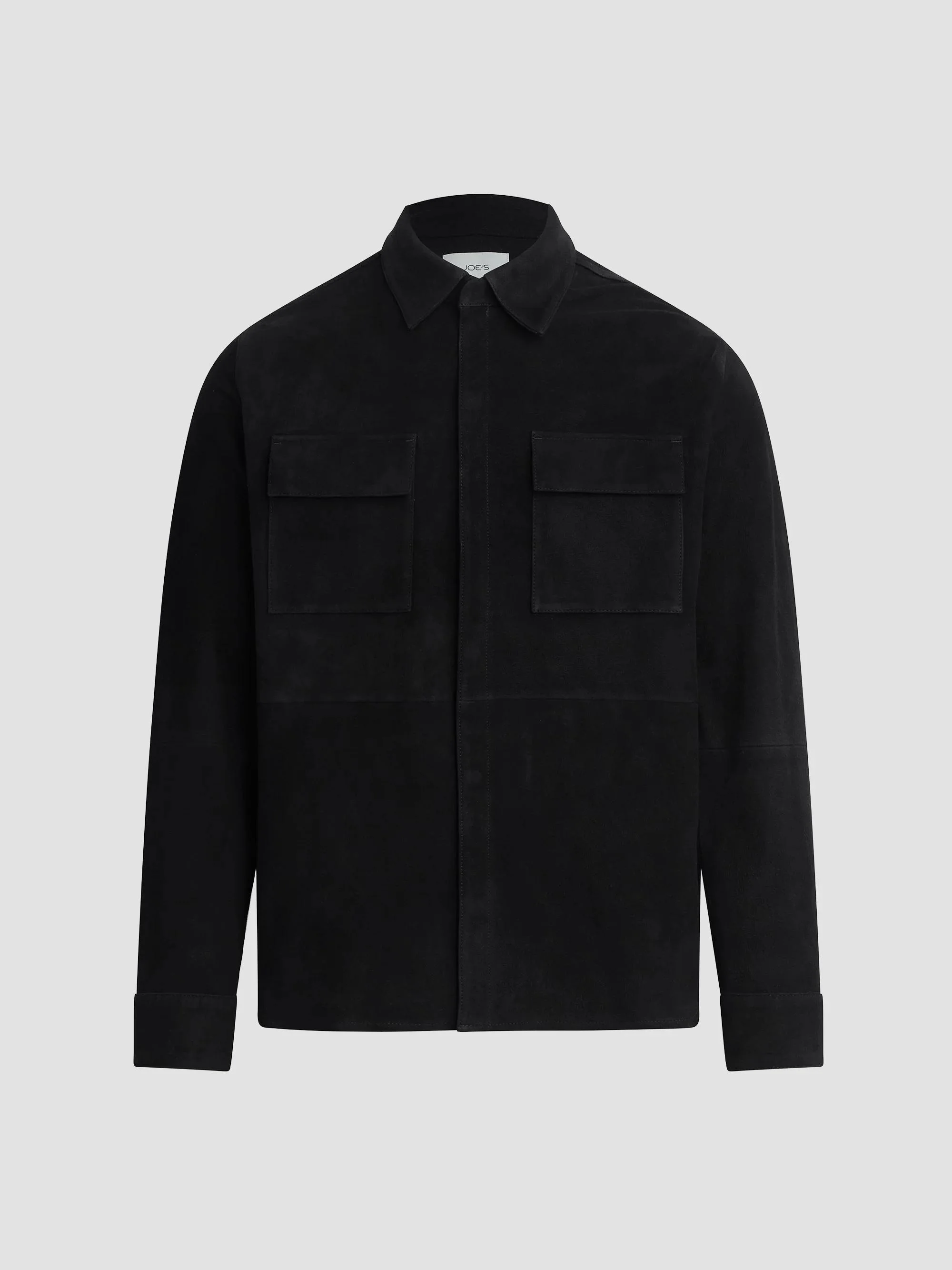 Men's Suede Shirt Jacket - Black - 1