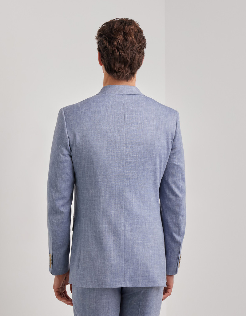 NAVY BLUE TRICOT-EFFECT COTTON JERSEY JACKET 48