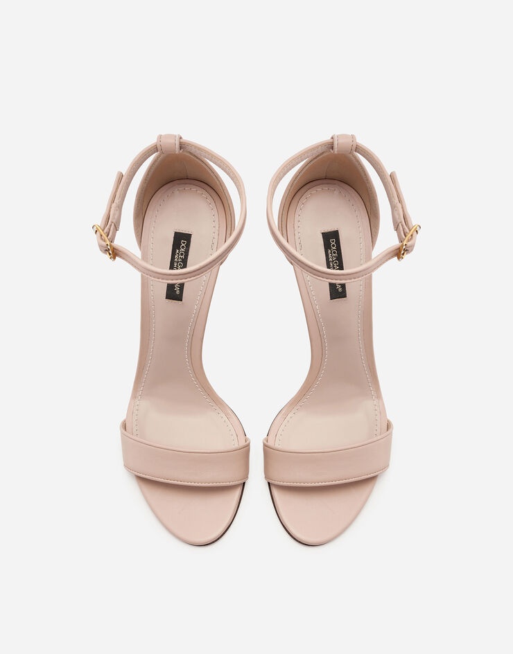 Nappa leather sandals with baroque DG heel - 4