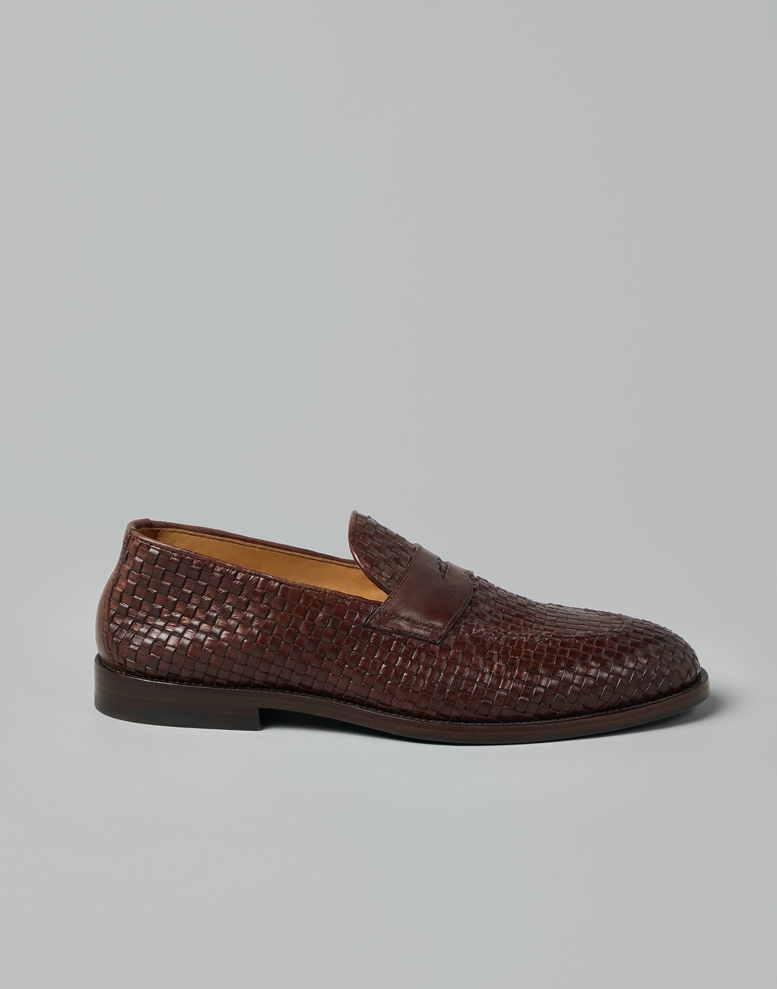 Woven calfskin penny loafers - 5
