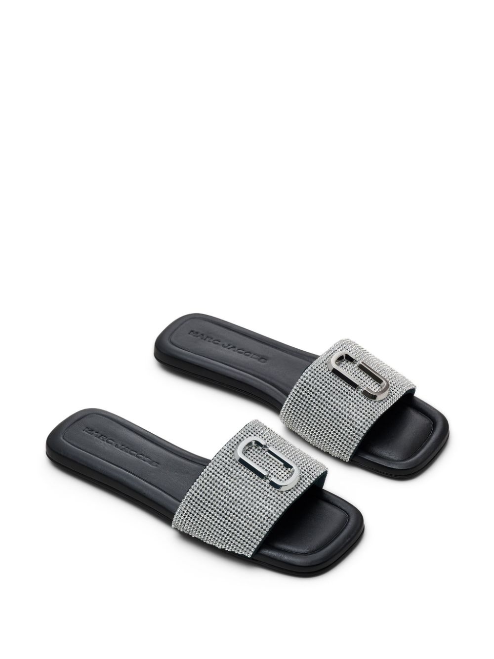 The J rhinestone-embellished leather sandals - 2