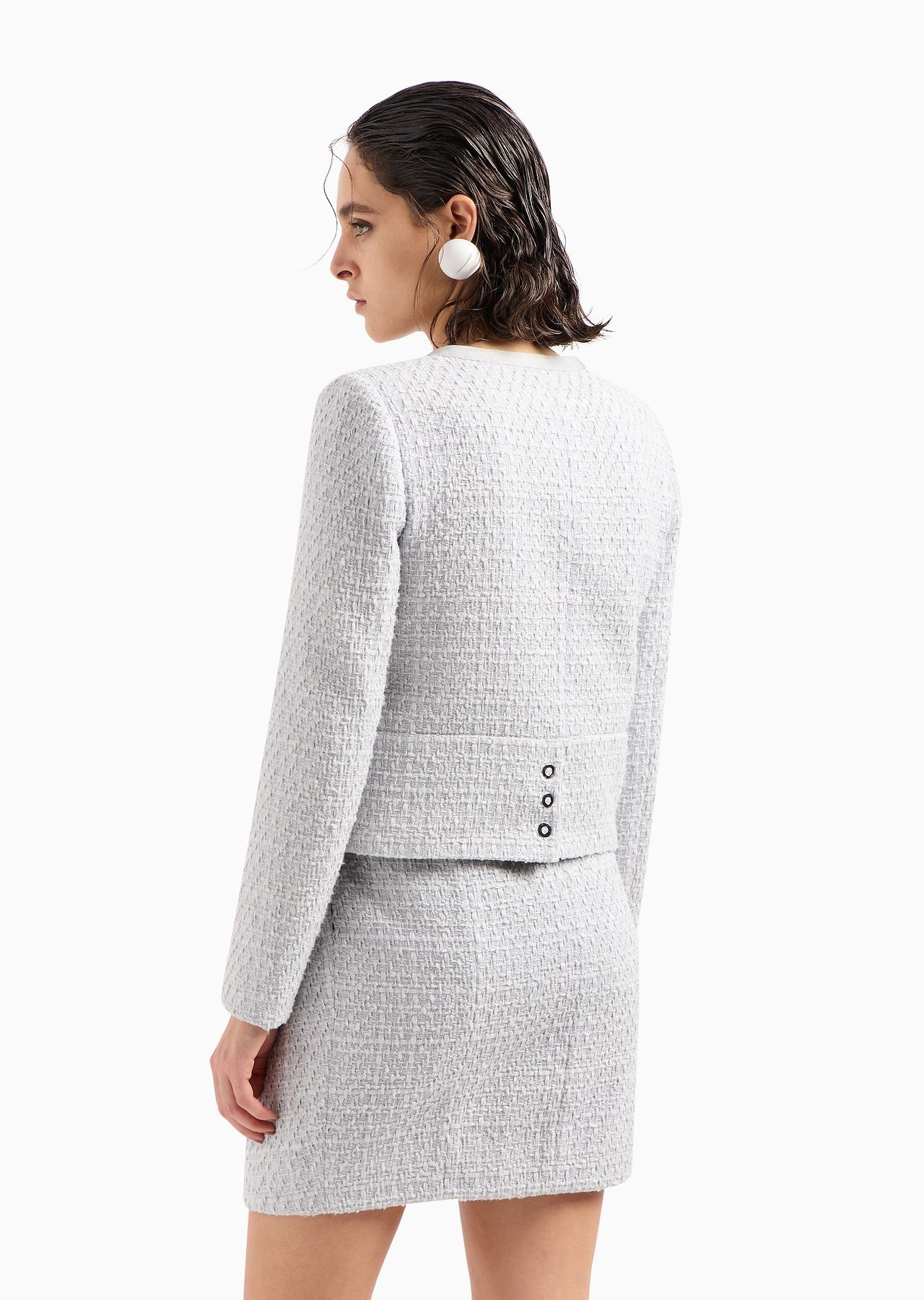 Lurex tweed single-breasted jacket - 3