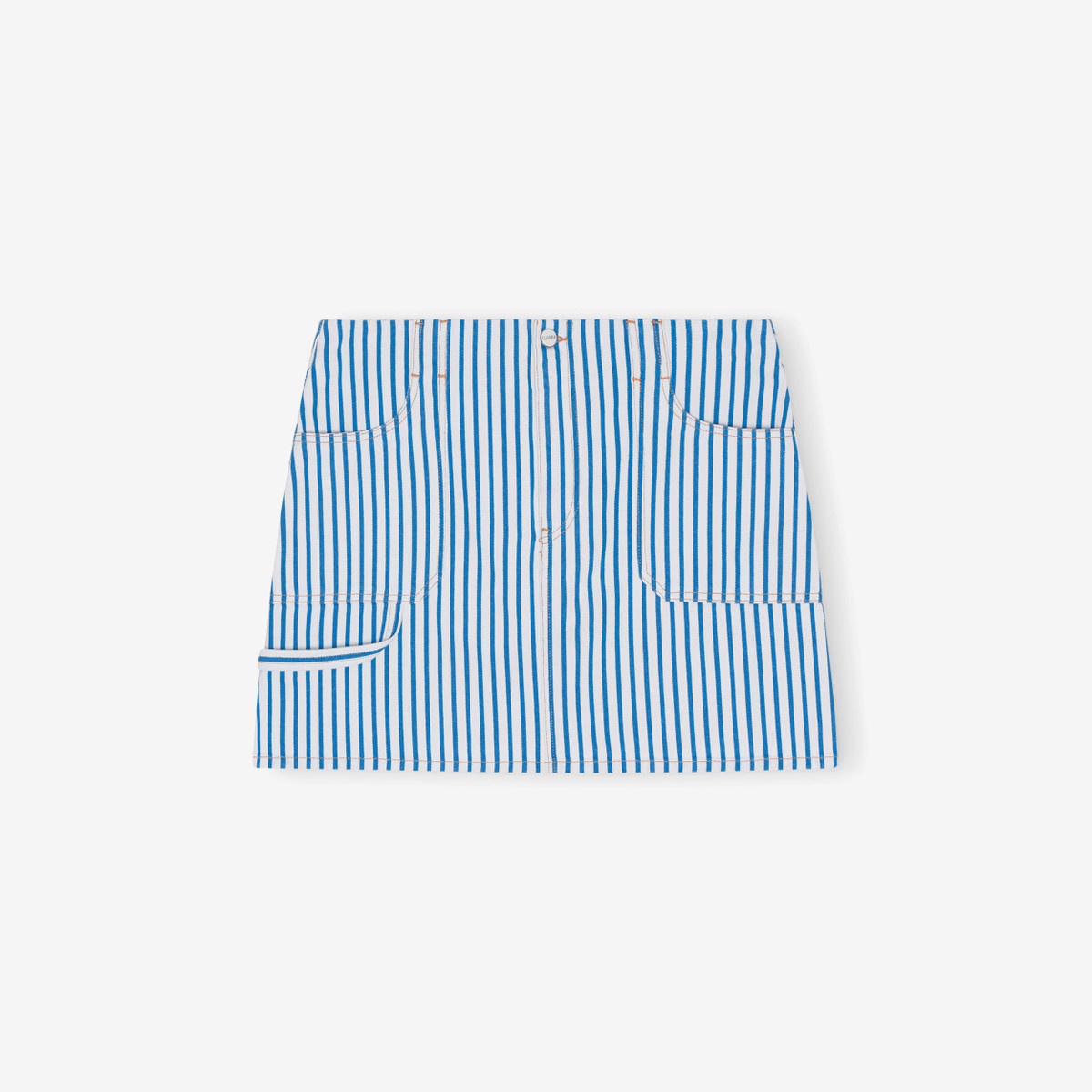 Stripe Denim Mini Skirt - 2