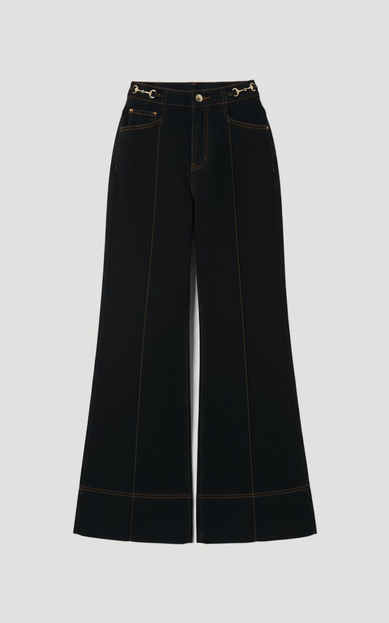 Denim Snaffle Wide Leg Trouser 4