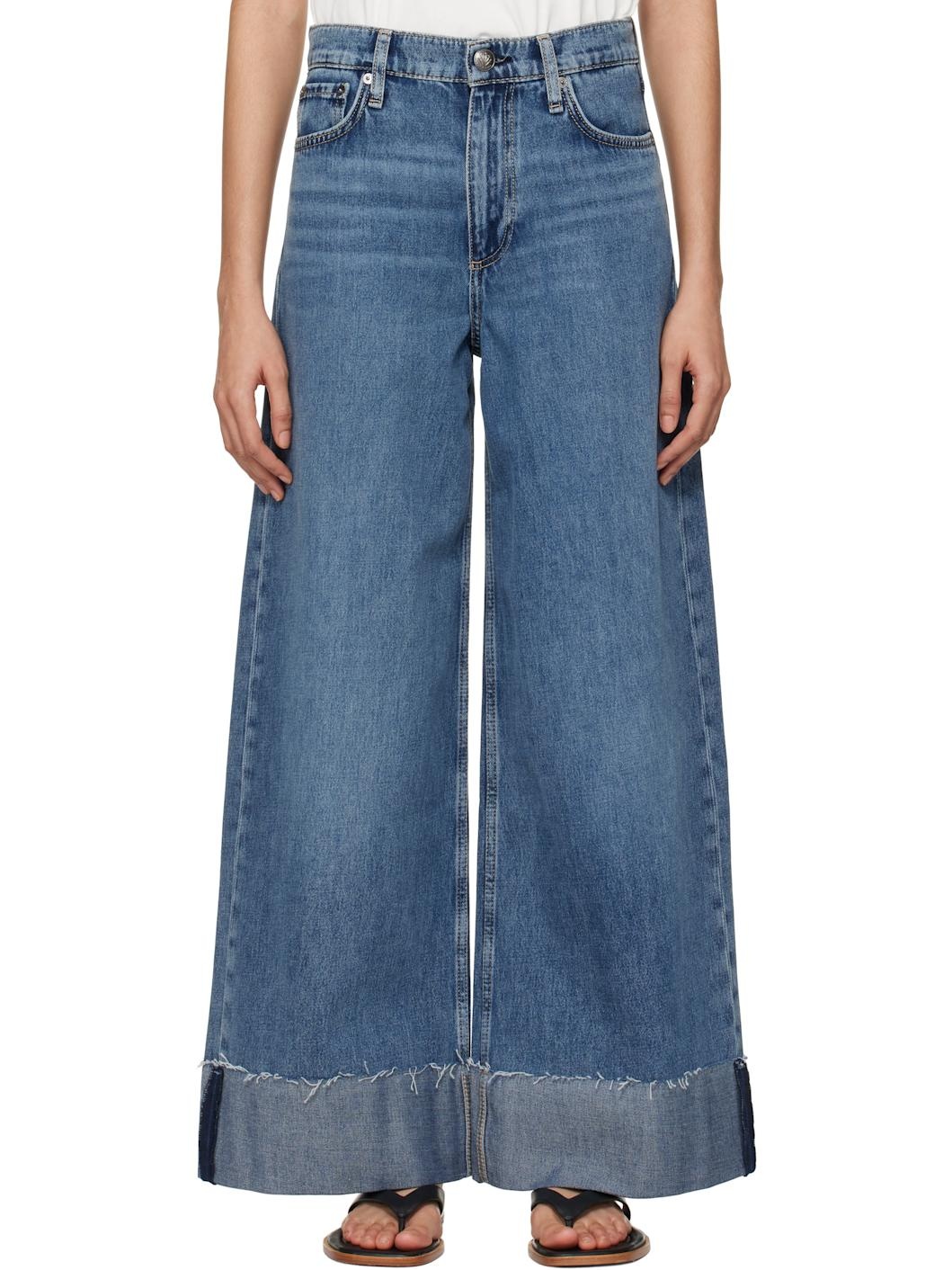 Blue 'The Sofie' High-Rise Ultra Wide Ankle Jeans - 1