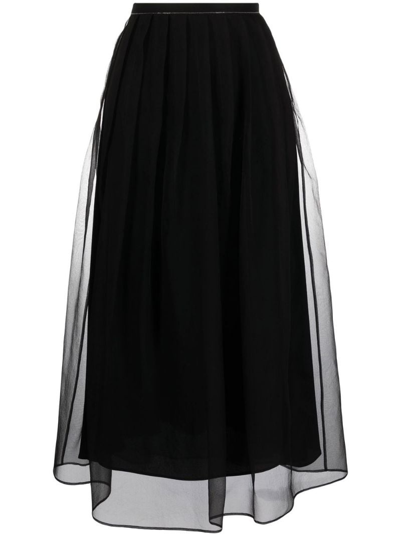 layered chiffon midi skirt - 1