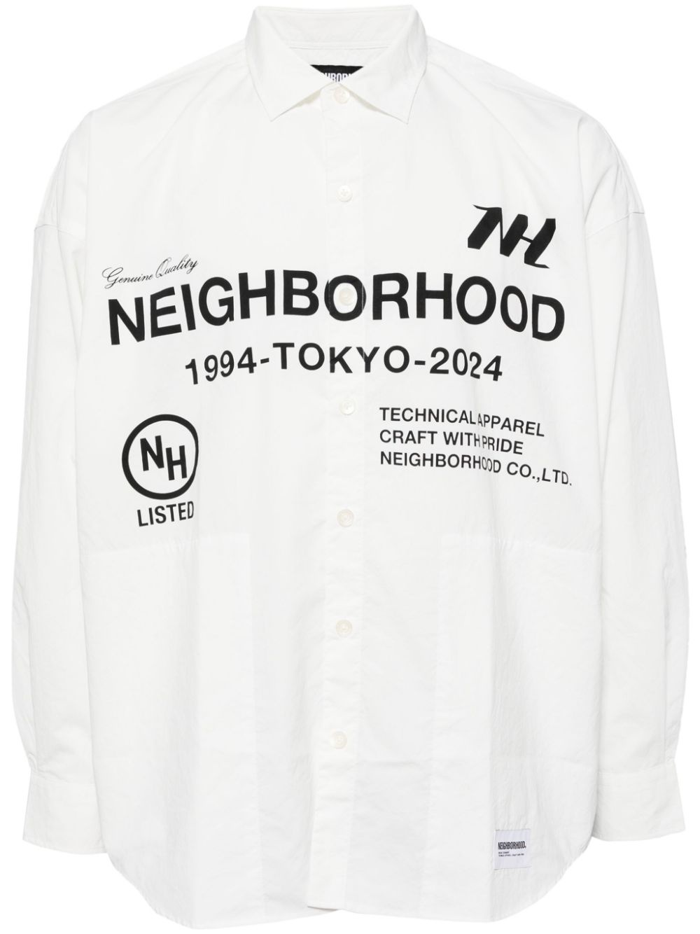 logo-print long-sleeve shirt - 1