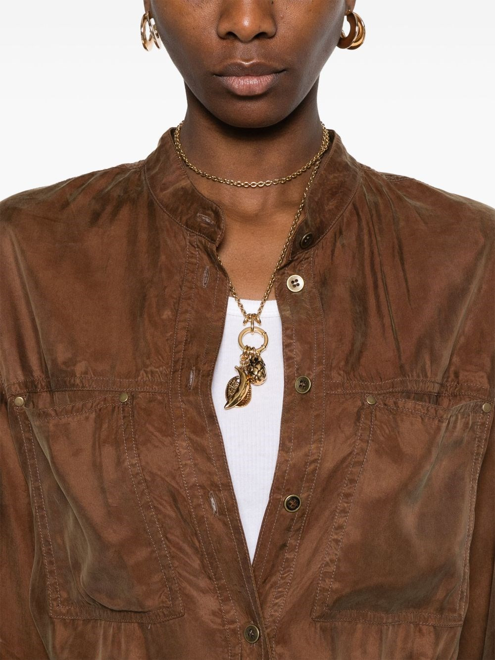 Washed satin shirt - 4