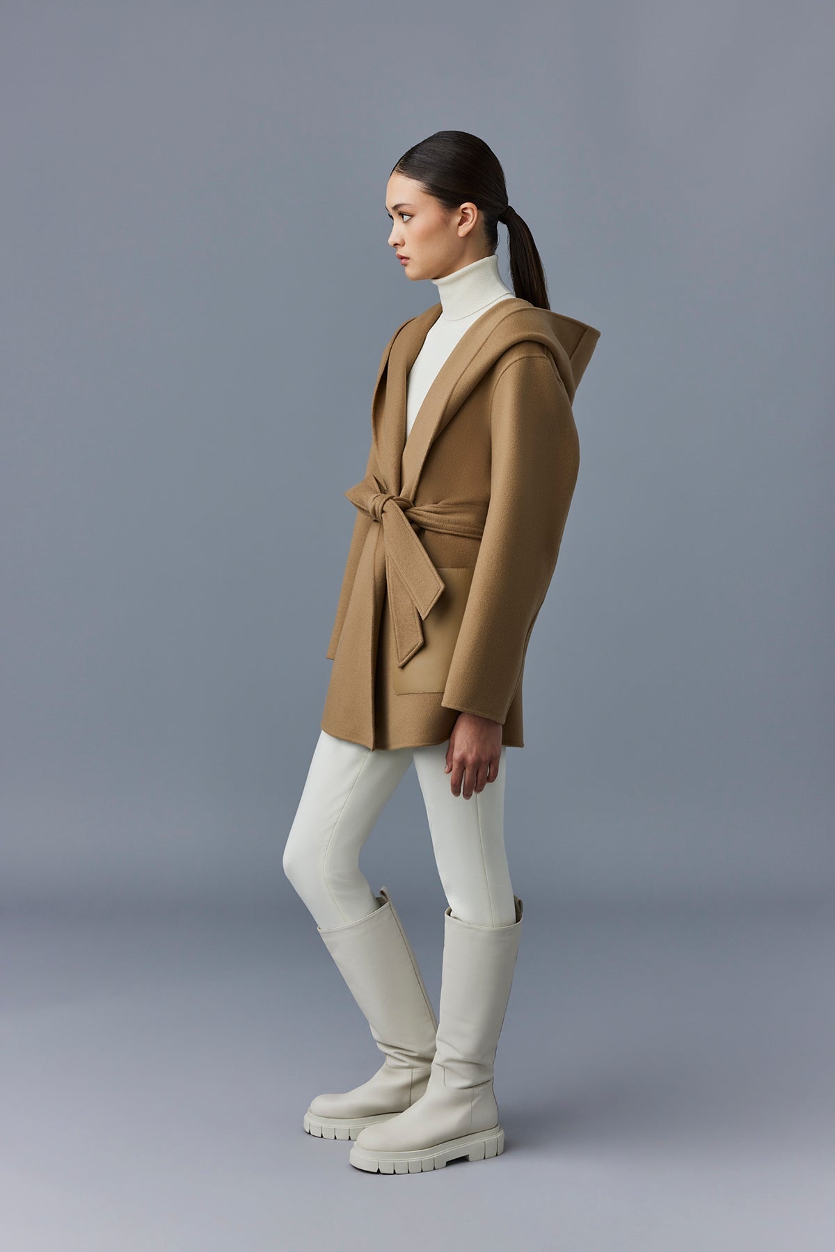AZRA Double-face wool wrap coat - 3