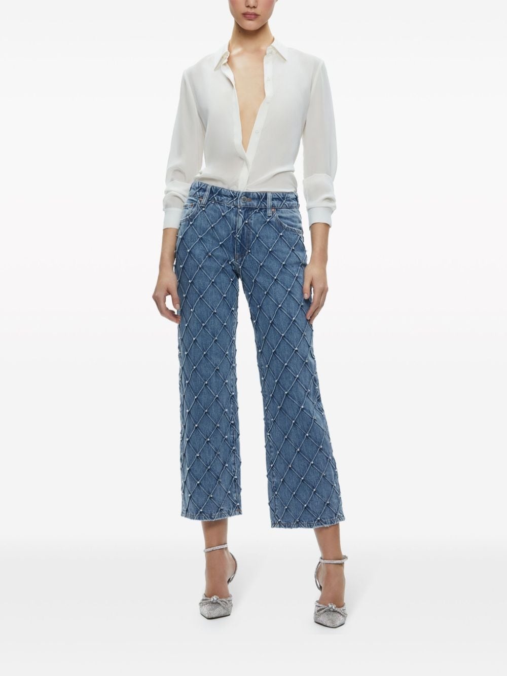 Weezy quilted cropped jeans - 2