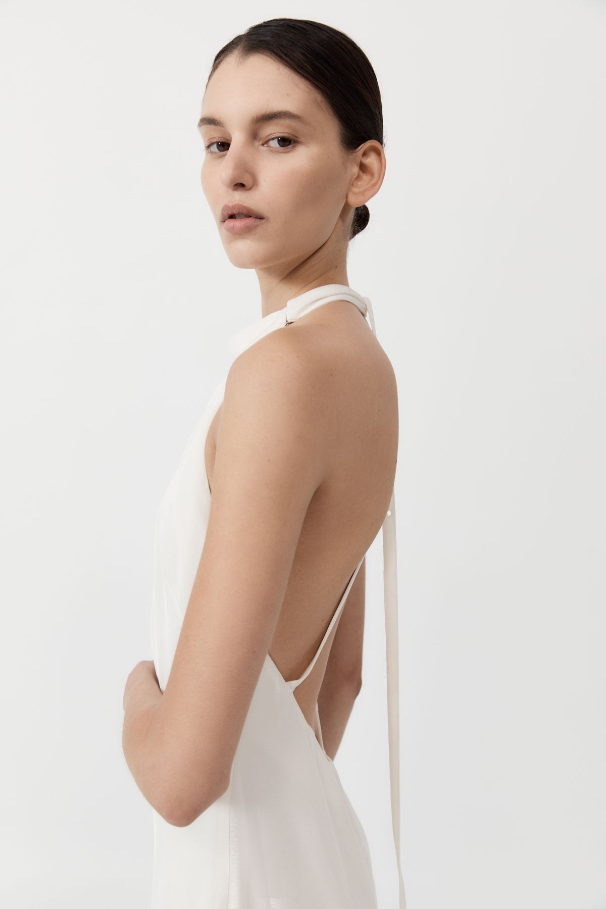 Asymm Belt Back Dress - Off White - 4