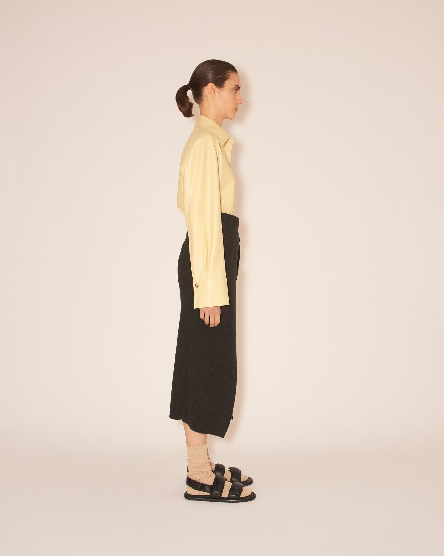 HELIA - Wrap midweight terry skirt - Black - 3