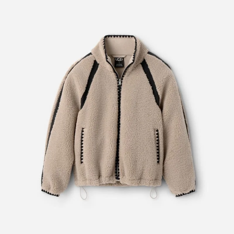 ® Women's Nikia Crochet ®fluff Jacket Fleece/Recycled Materials in Putty - 1