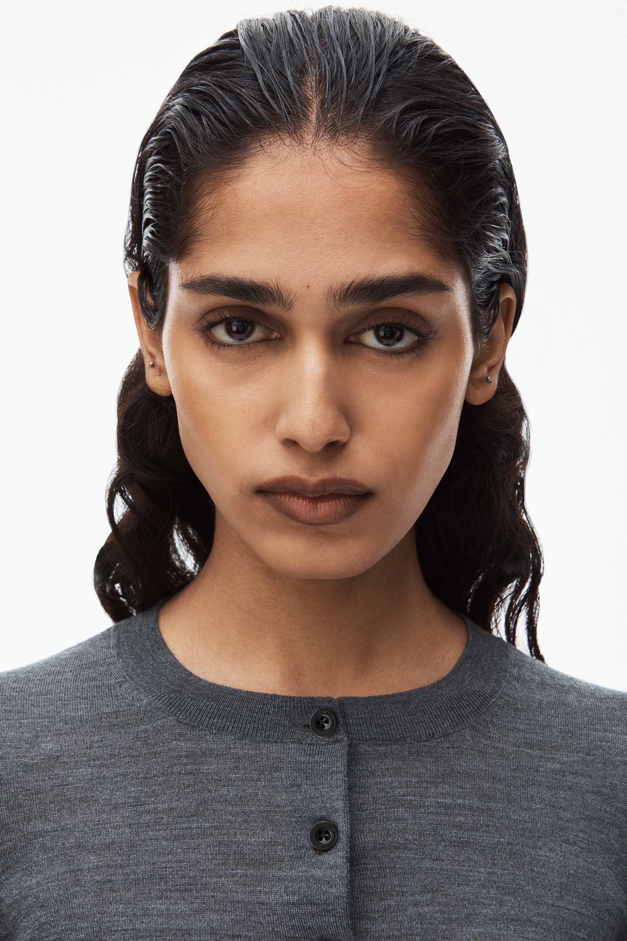 logo cropped cardi  in superfine merino - 5