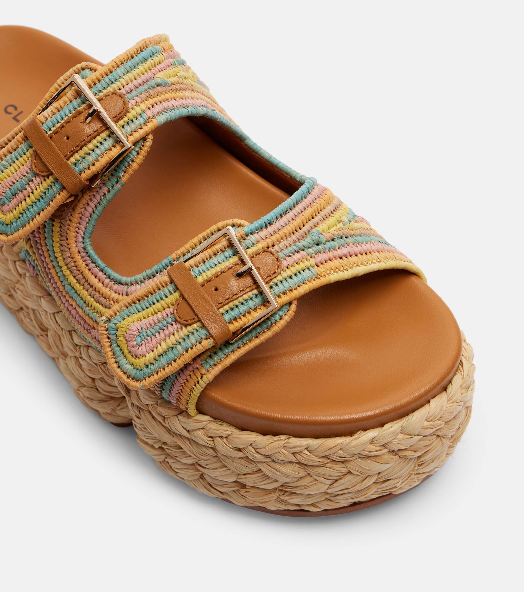 Quinie raffia platform slides - 5