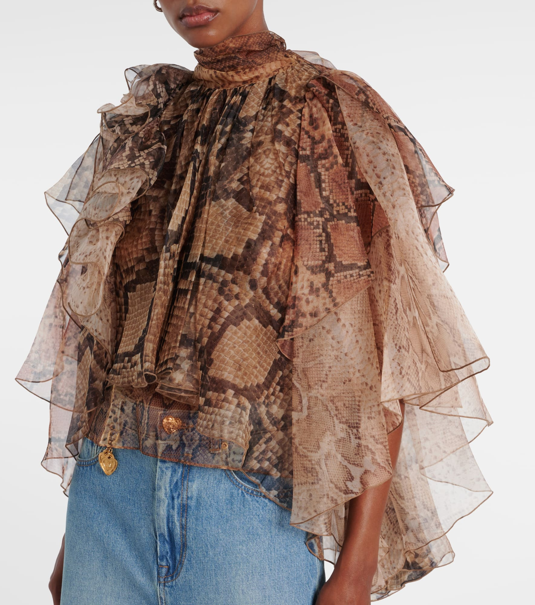 Memento ruffled silk blouse - 7