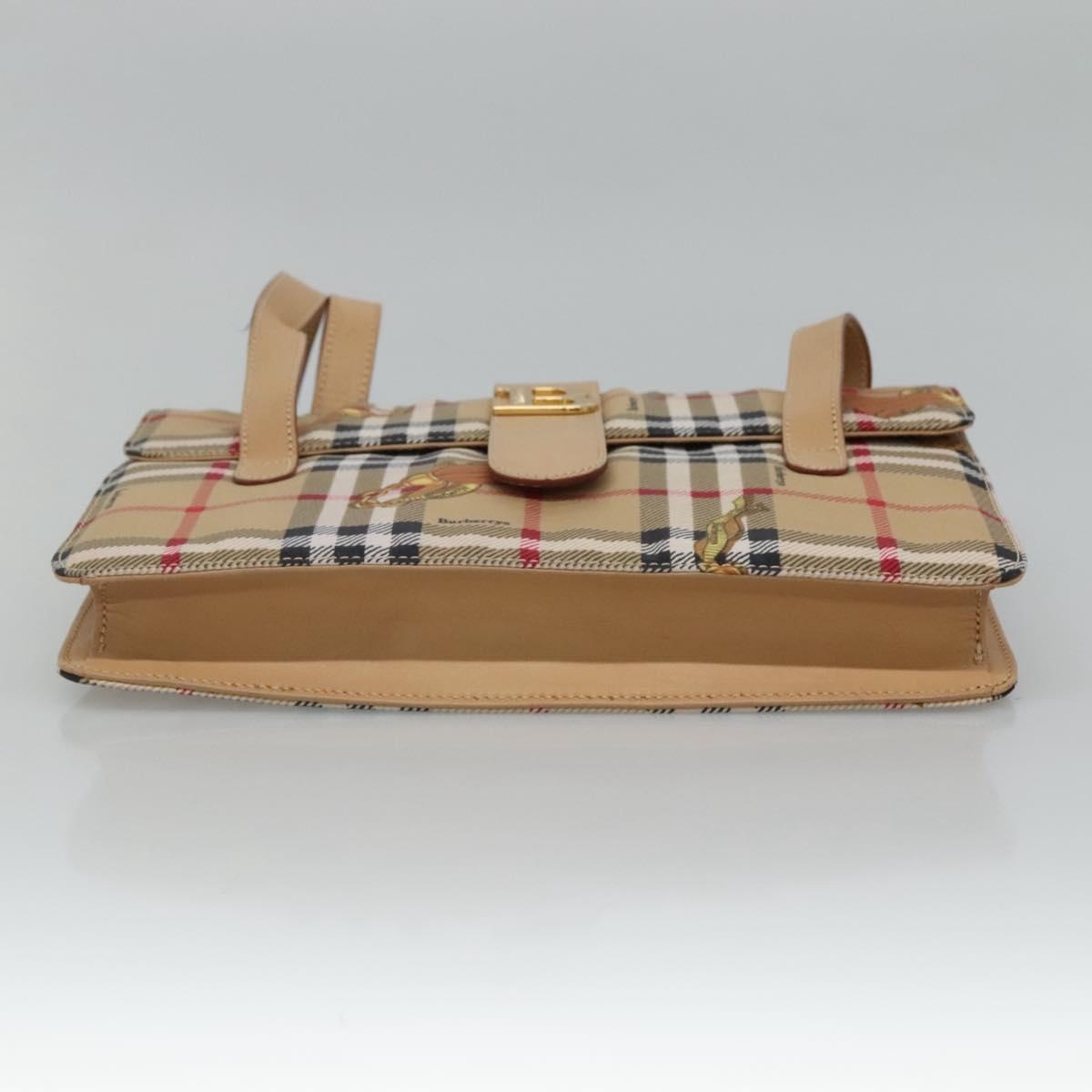 Burberry Nova Check Shoulder Bag Nylon Beige Gold - 5