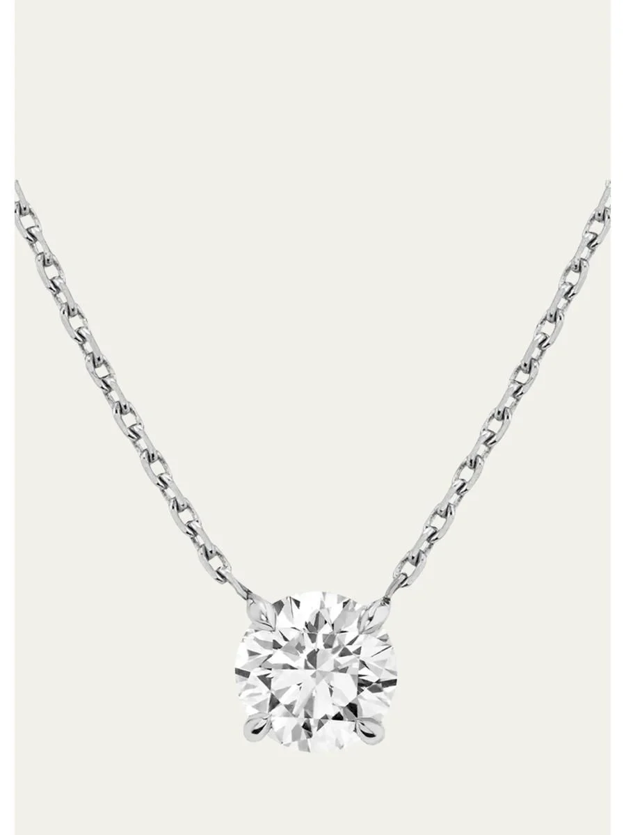 Brilliant-Cut Round Solitaire Lab Grown Diamond Necklace, 1.0tcw - 1