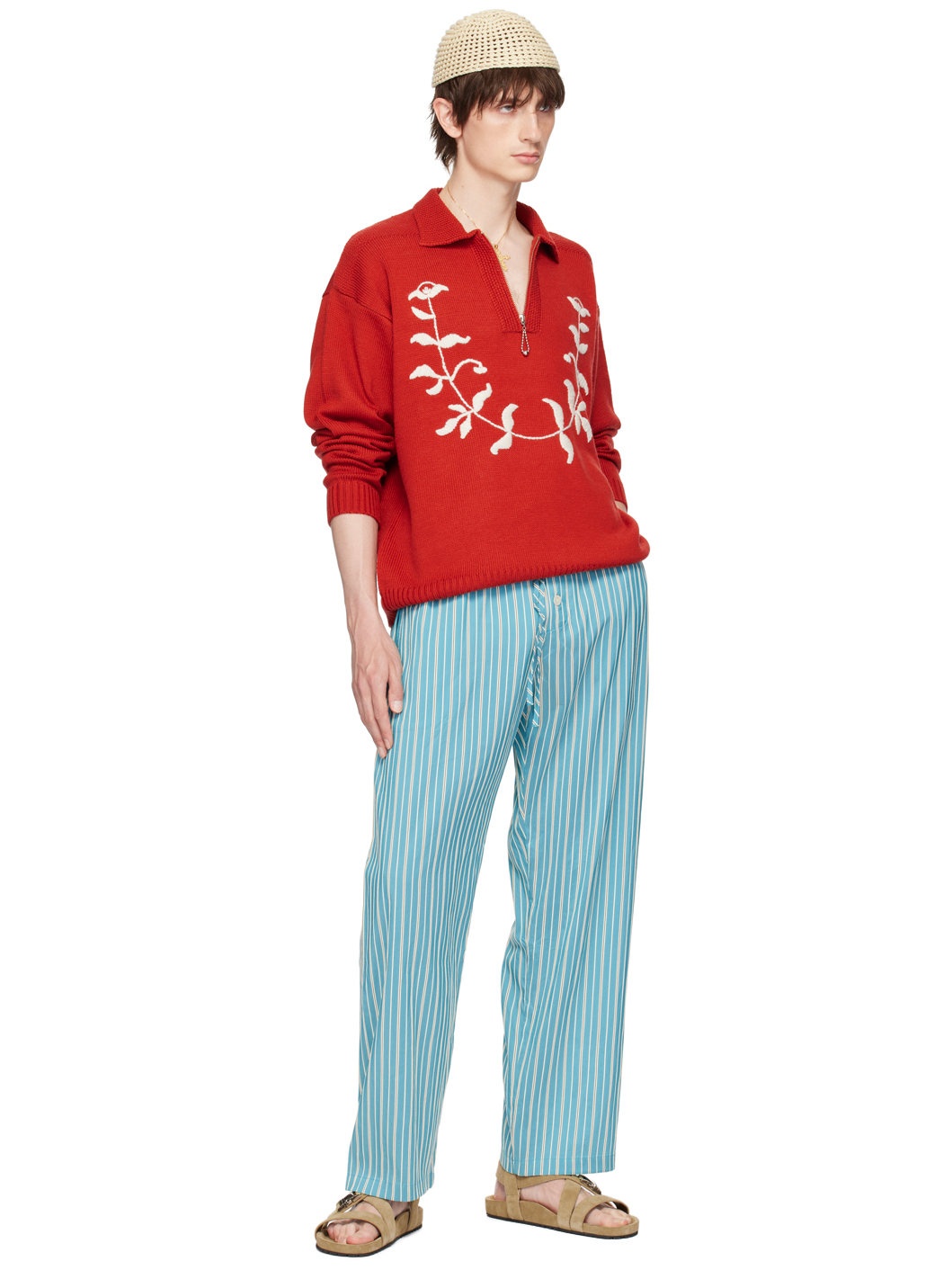 Blue Shore Stripe Trousers - 4