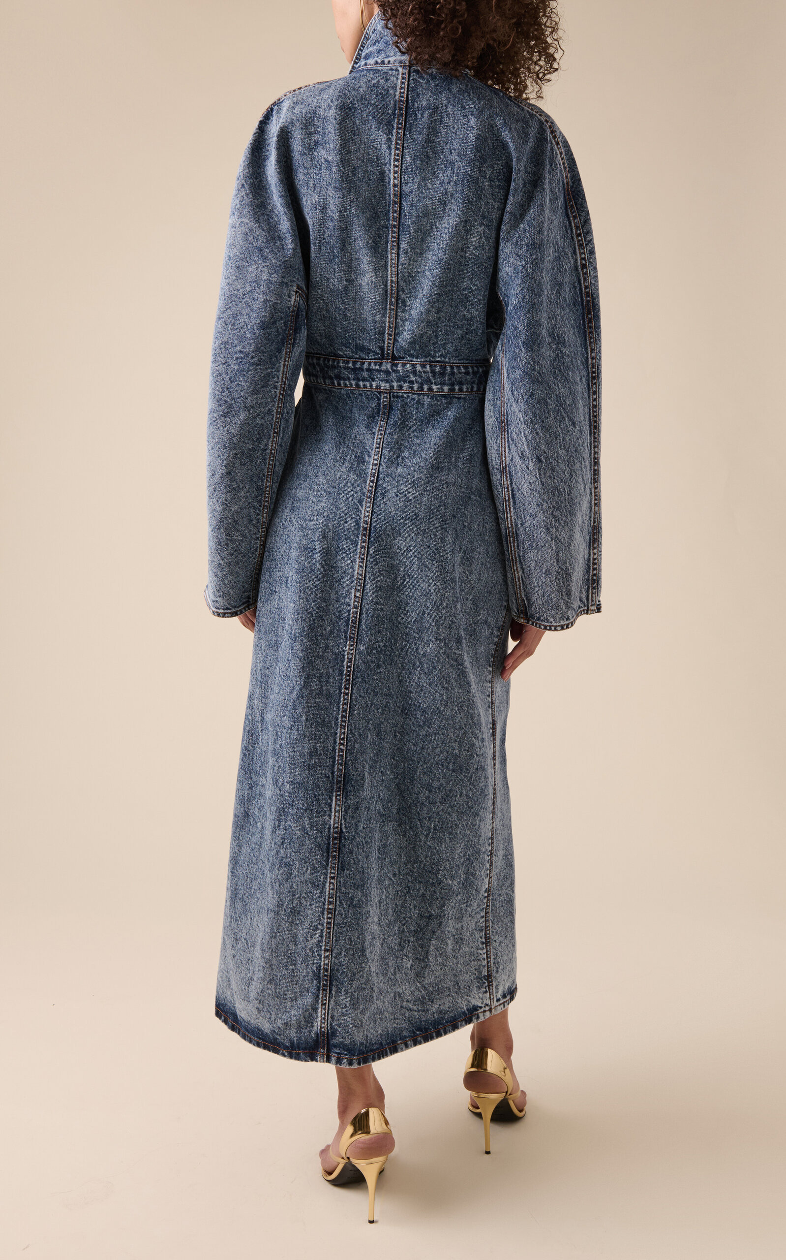 Spiral Denim Trench Coat blue - 4