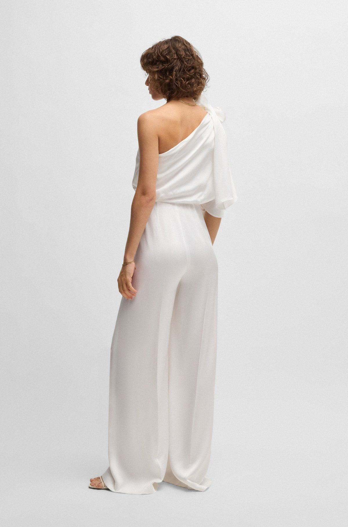 ONE-SHOULDER JUMPSUIT WITH TIE NECKLINE - 4