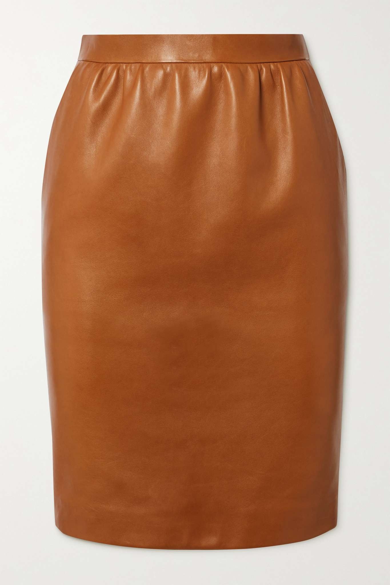 Gathered leather skirt - 1