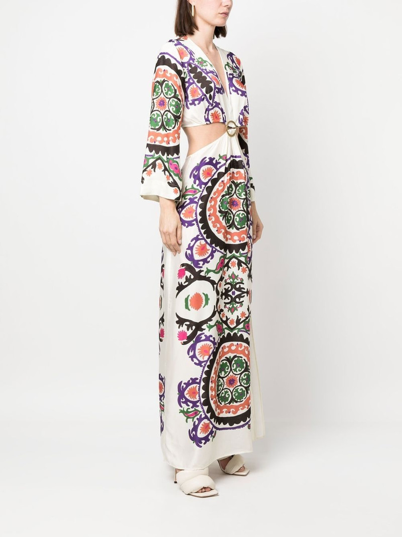 cut-out floral-print long dress 3